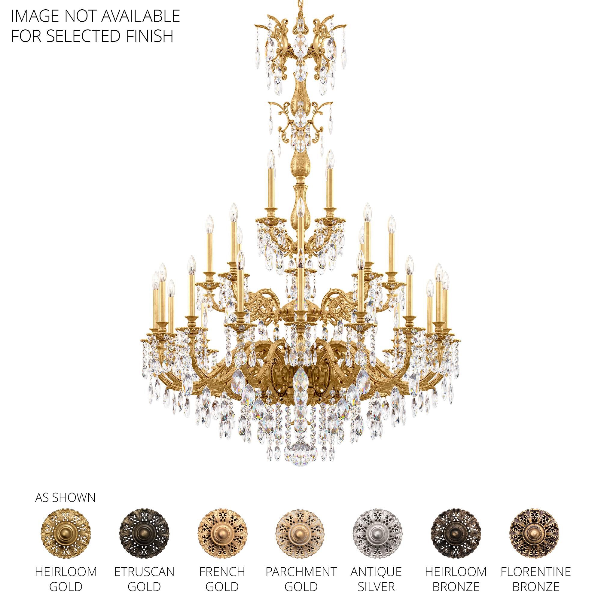 Shown in Parchment Gold finish and Clear Radiance crystal