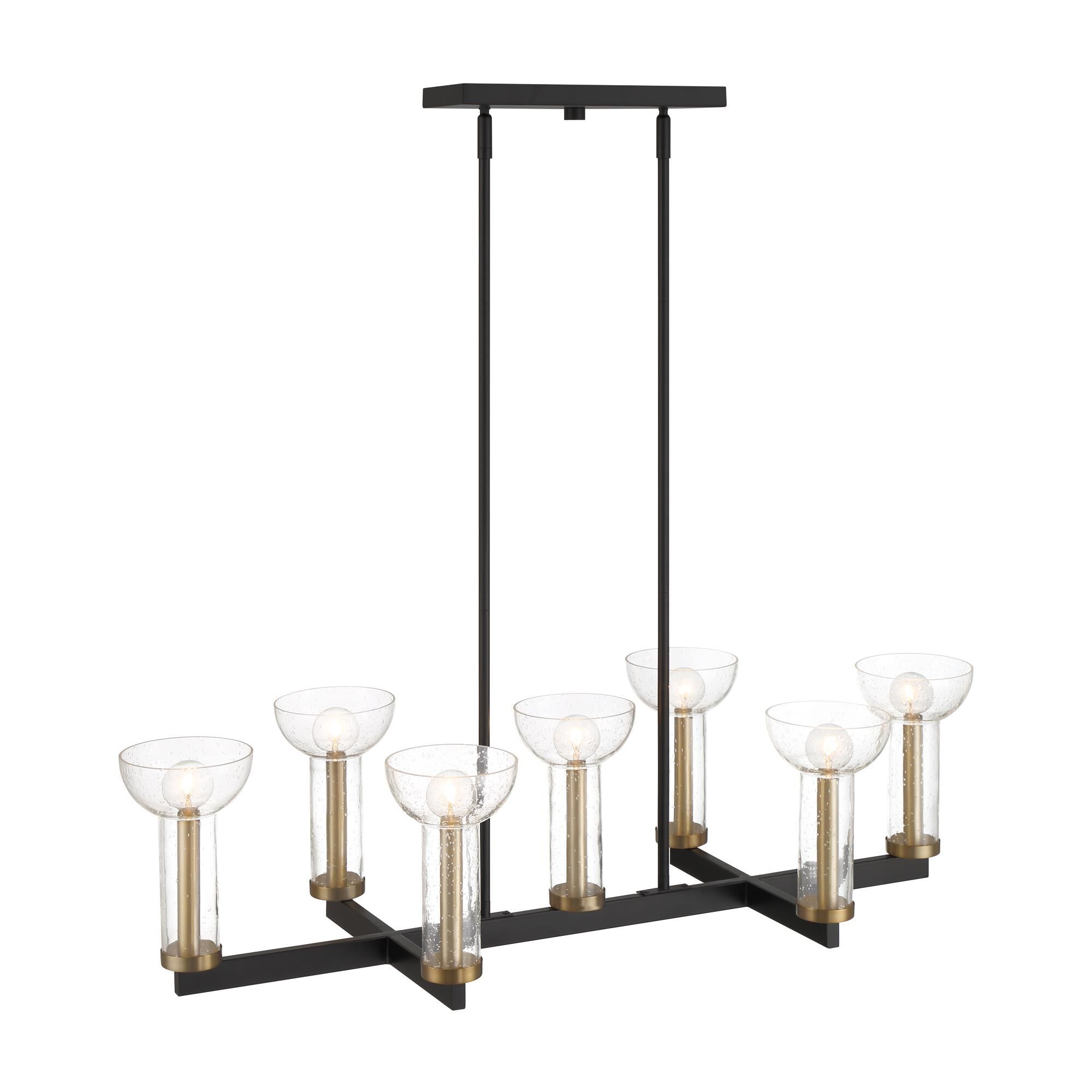 Shown in Matte Black finish and Clear Seedy glass