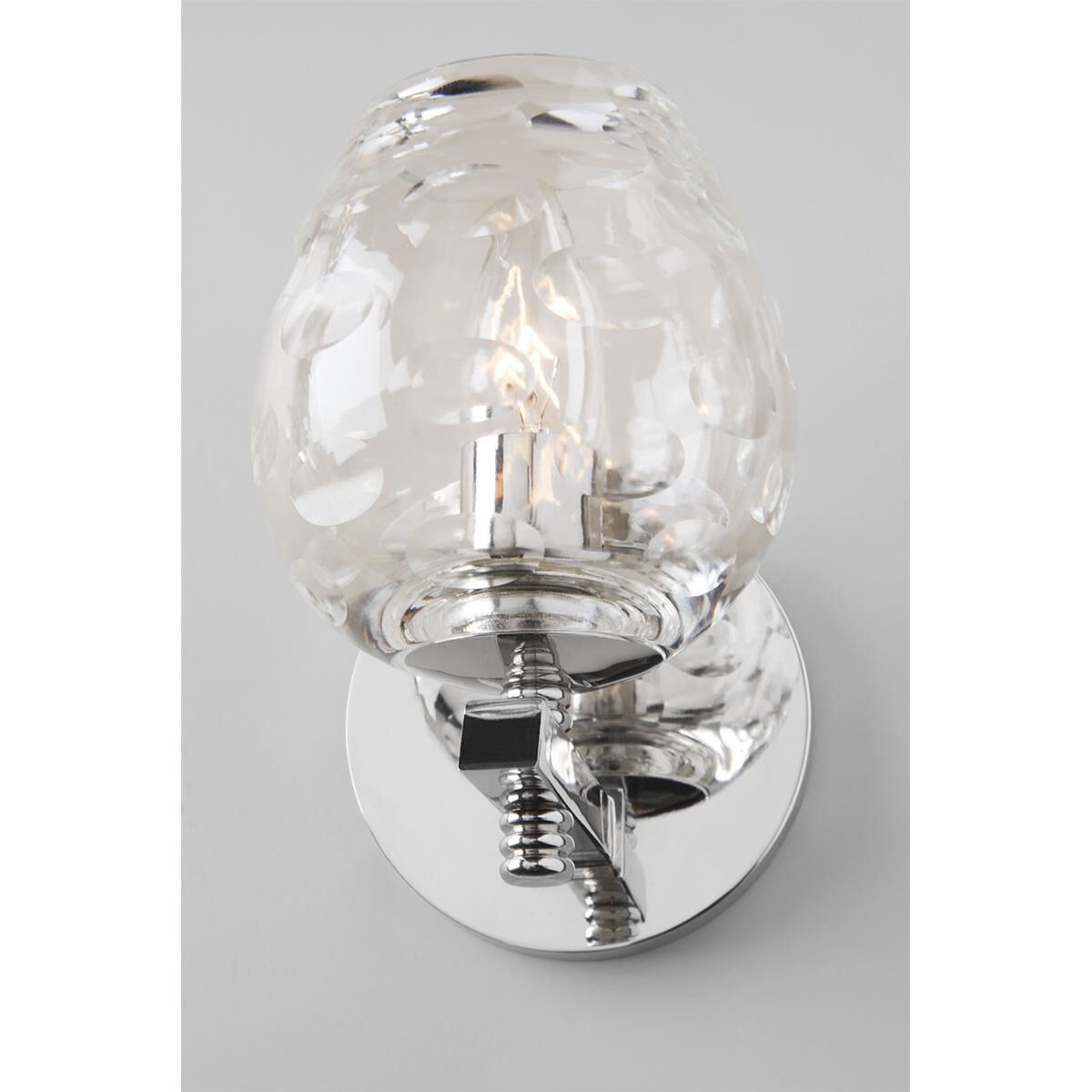 Shown in Polished Nickel finish and Clear glass