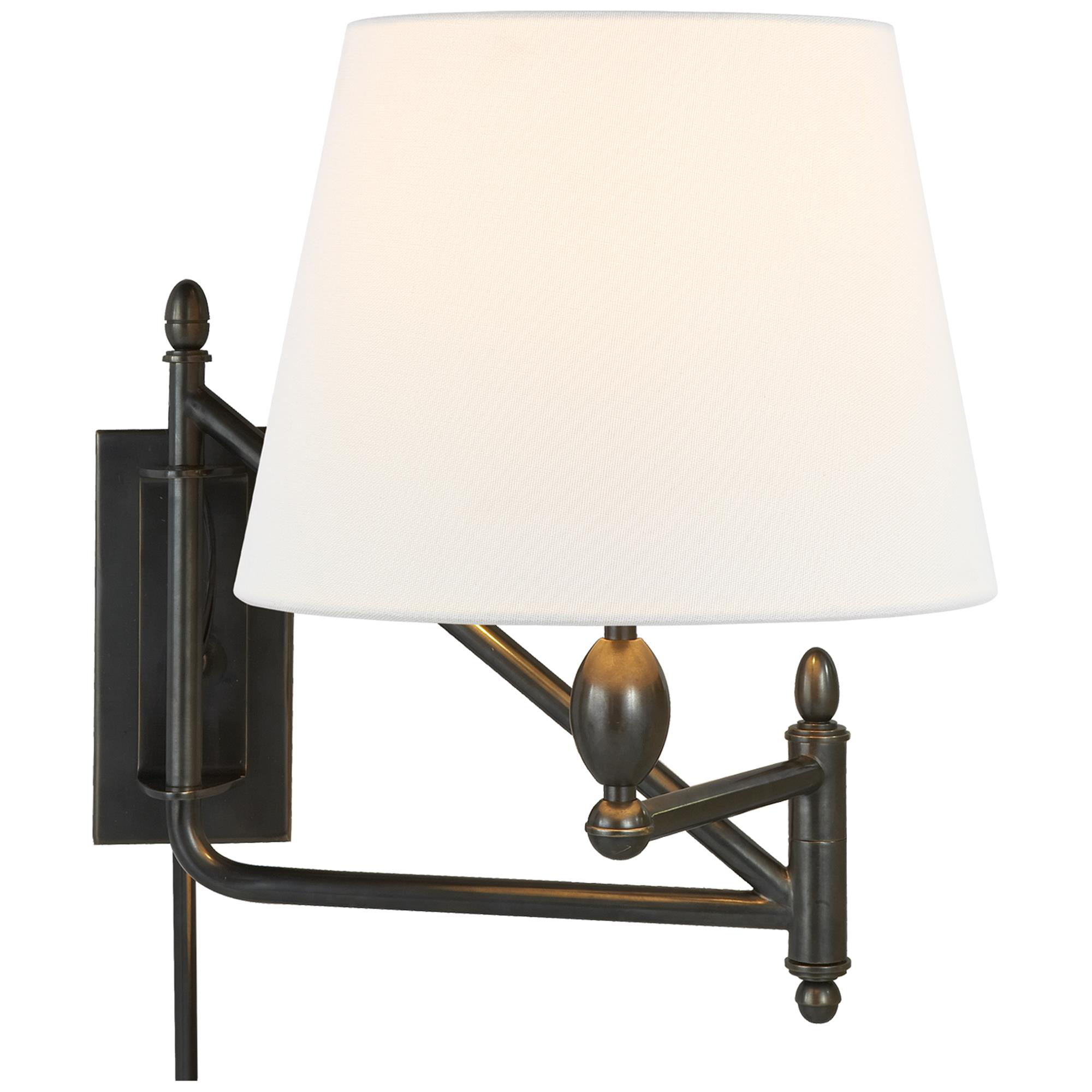 Shown in Bronze finish and Linen shade