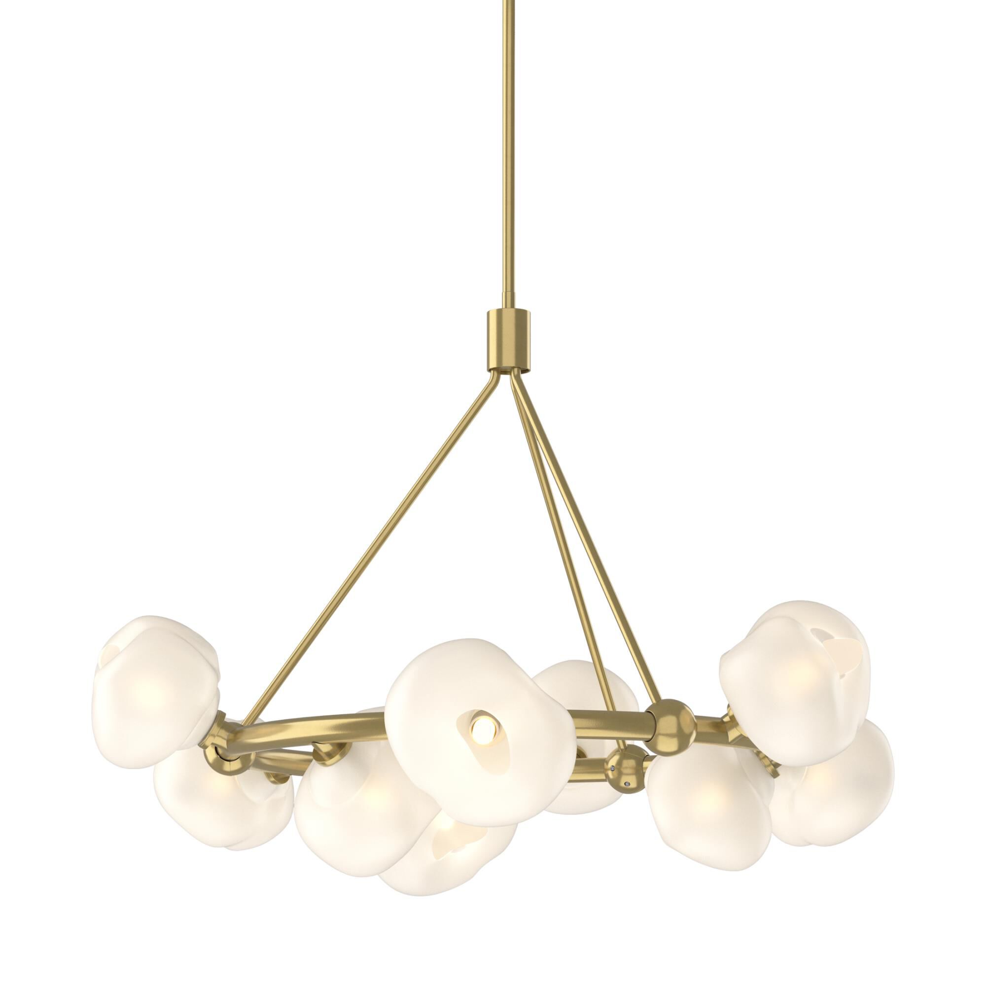 Shown in Modern Brass finish and Frosted glass and Frosted Glass shade