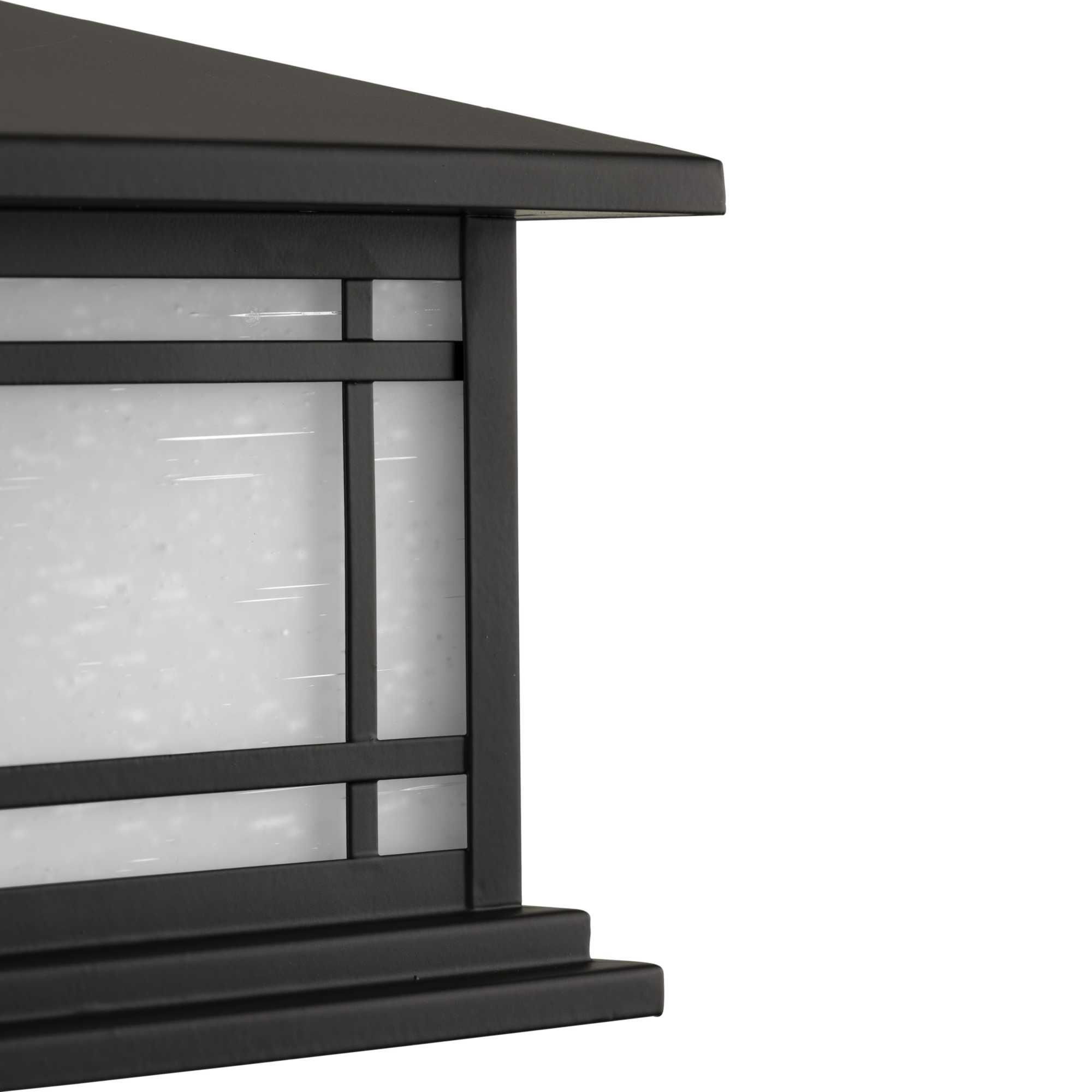 Shown in Antique Bronze finish and Etched Seeded glass