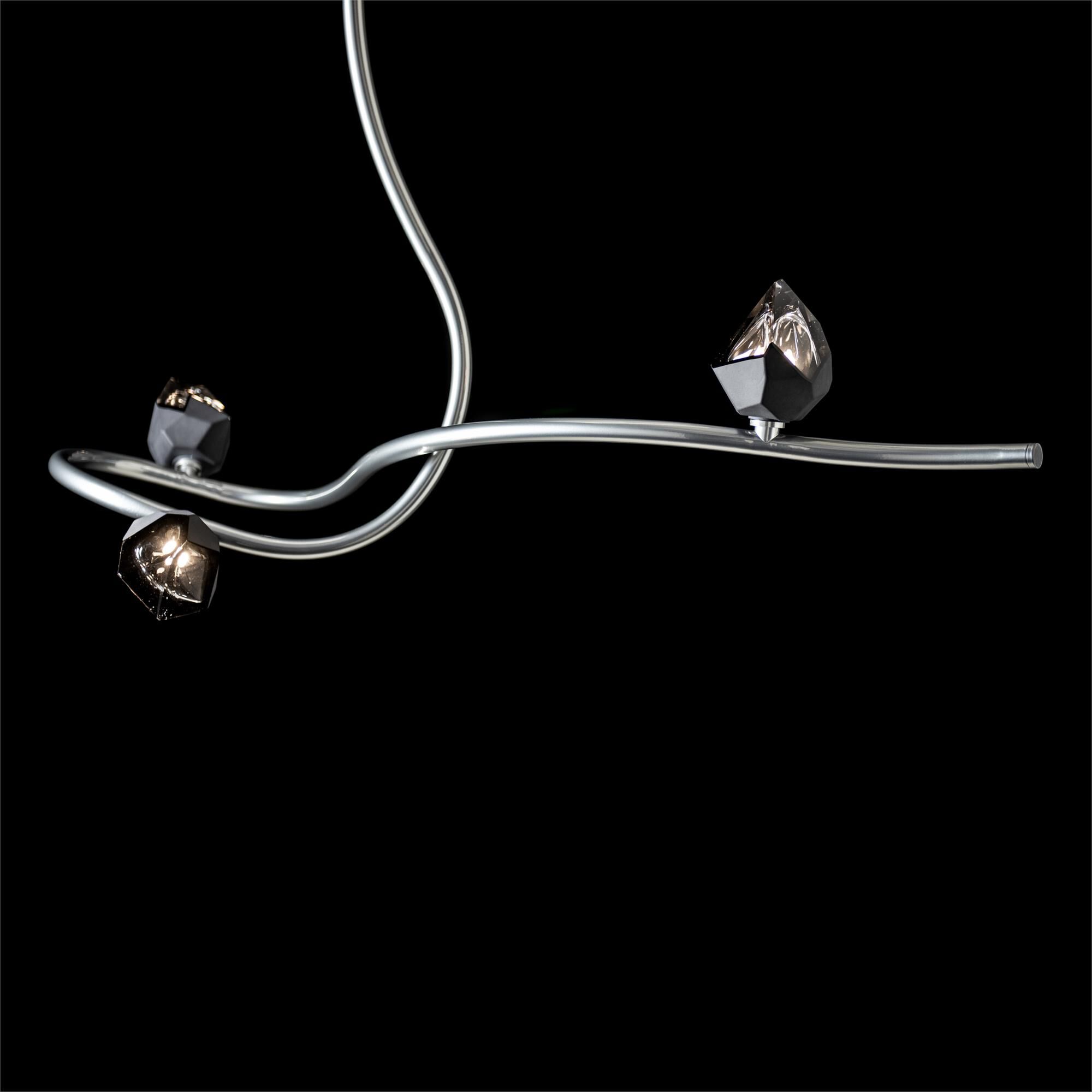 Shown in Sterling finish and Black Crystal glass