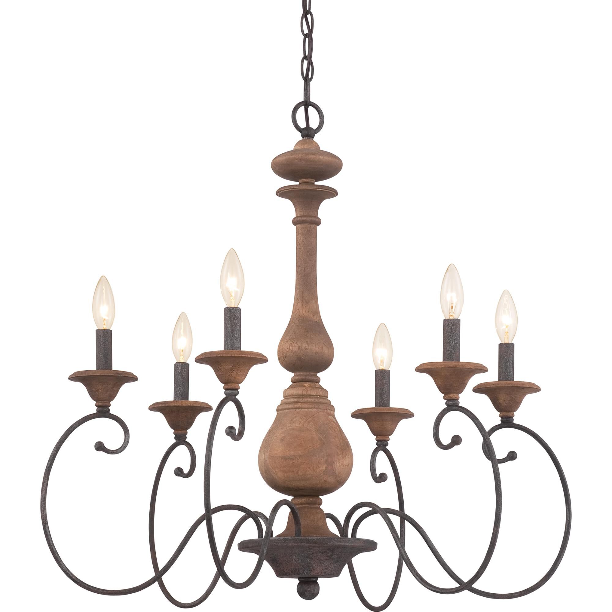 Auburn 28 Inch 6 Light Chandelier by Quoizel