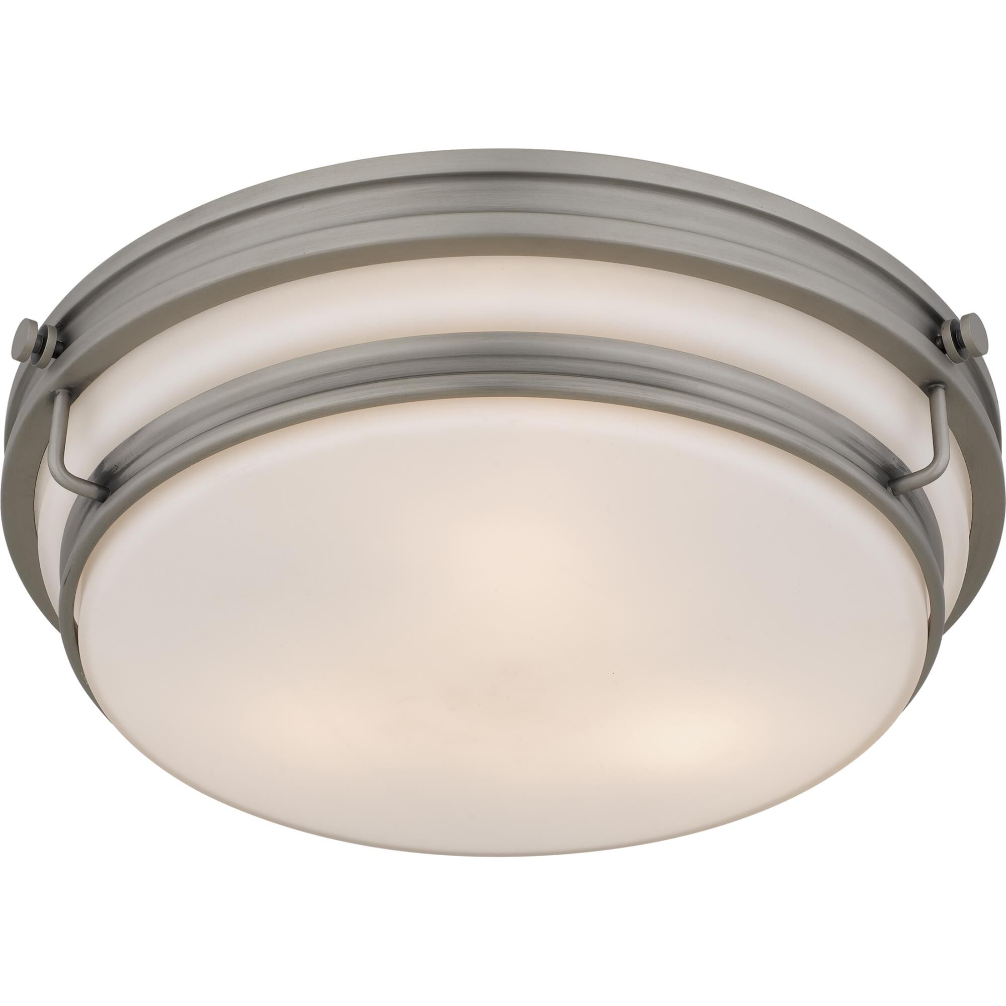 Shown in Antique Nickel finish and Opal Etched Glass shade