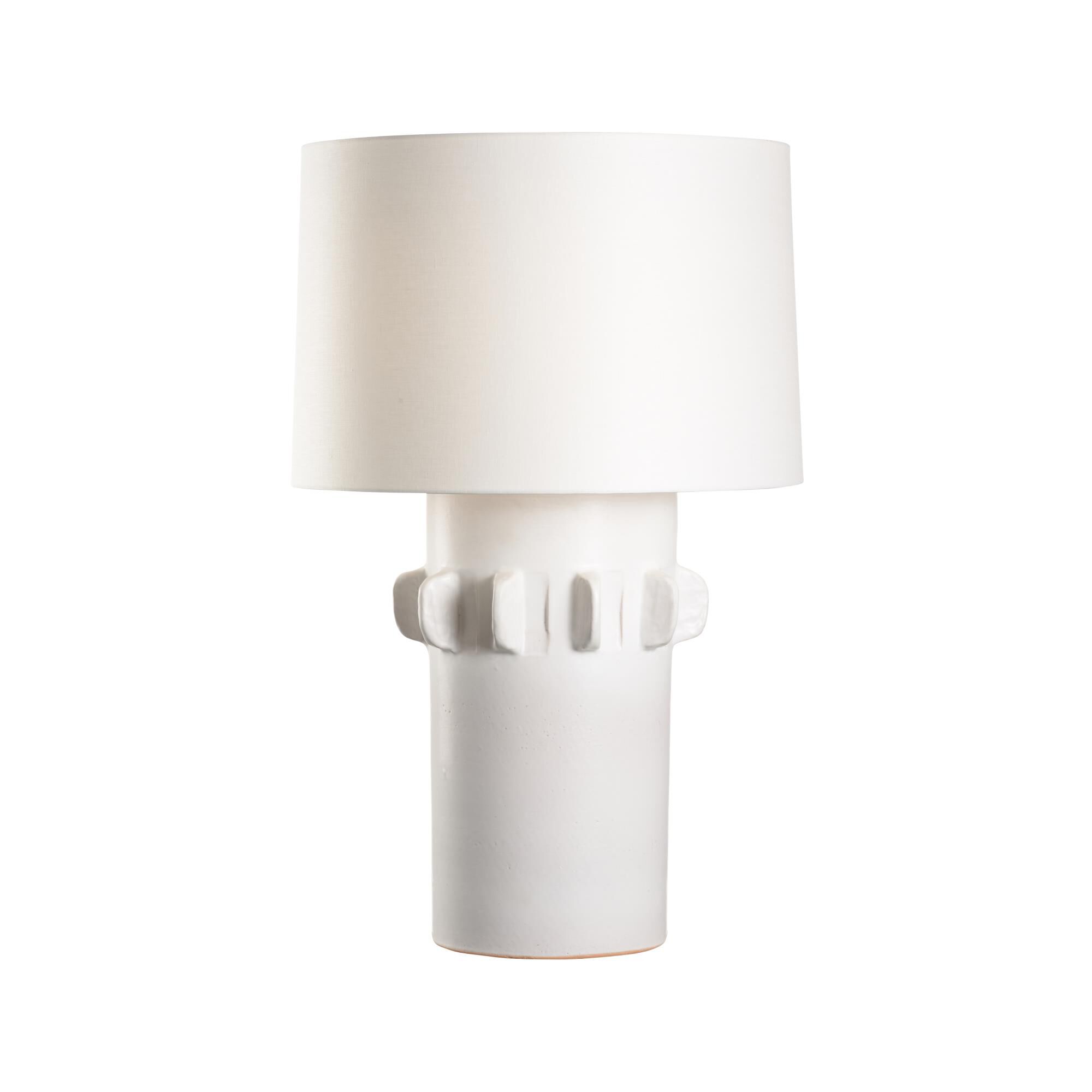 Shown in White and Cream finish and Linen shade