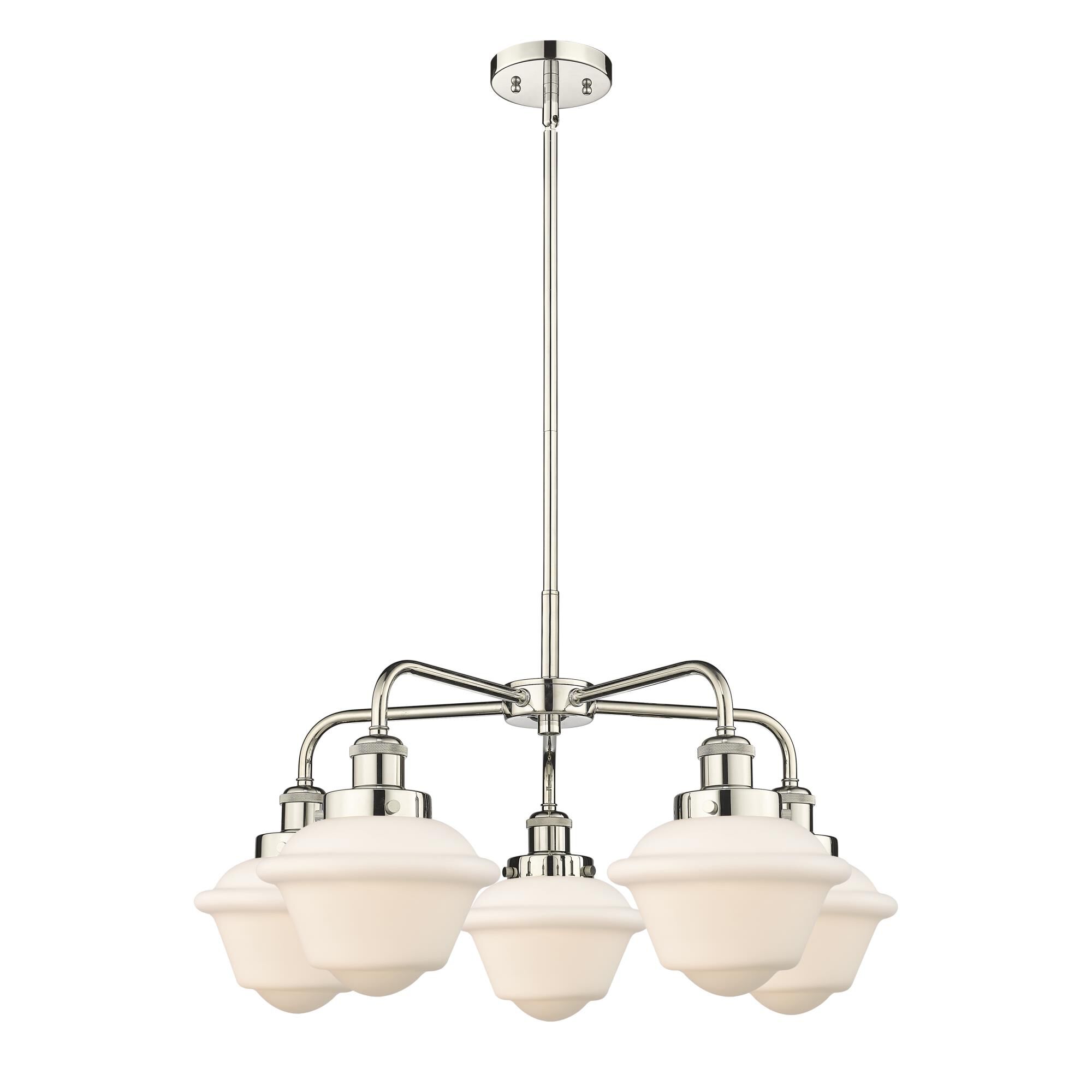 Shown in Polished Nickel finish and Matte White glass