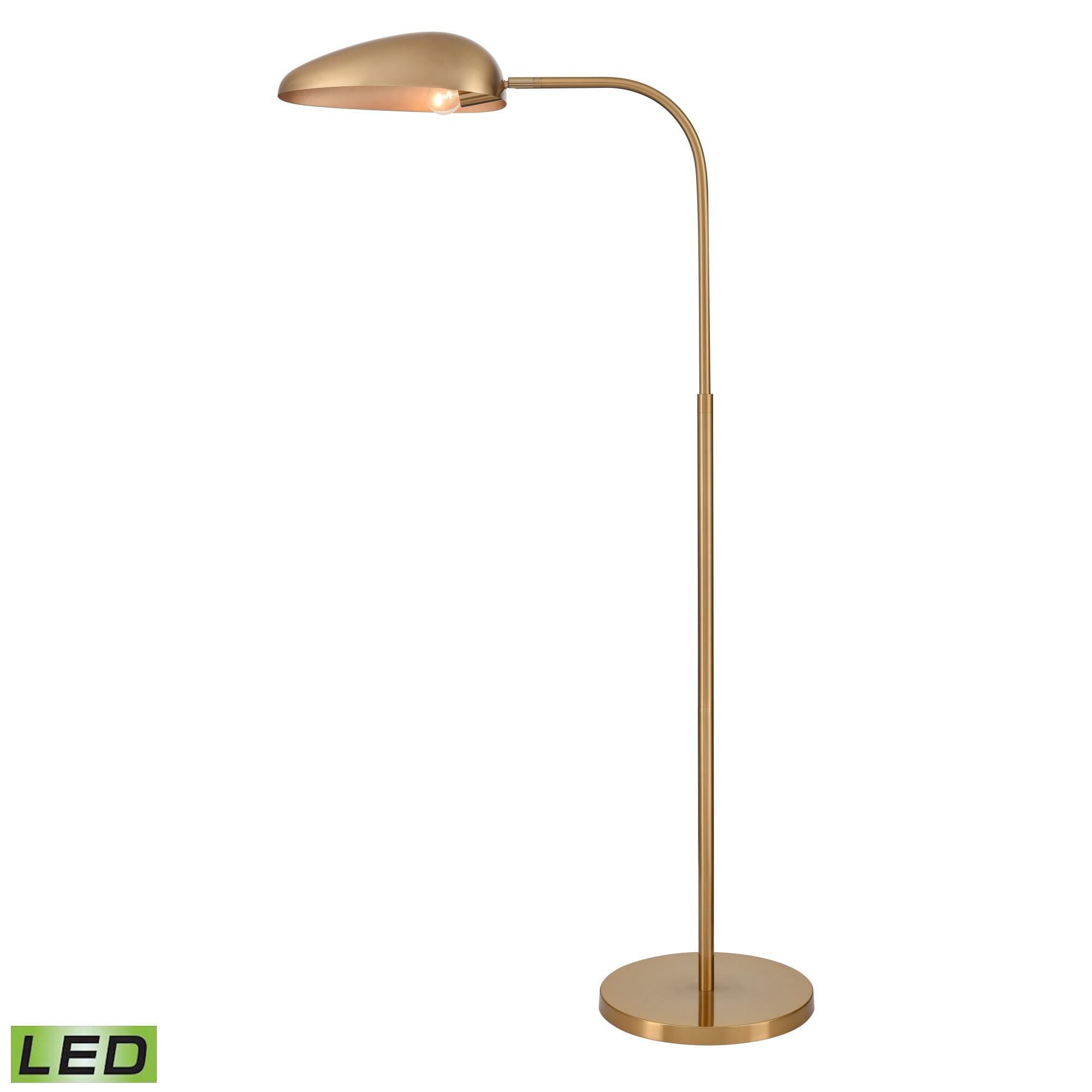 Shown in Aged Brass finish and Metal Dome shade