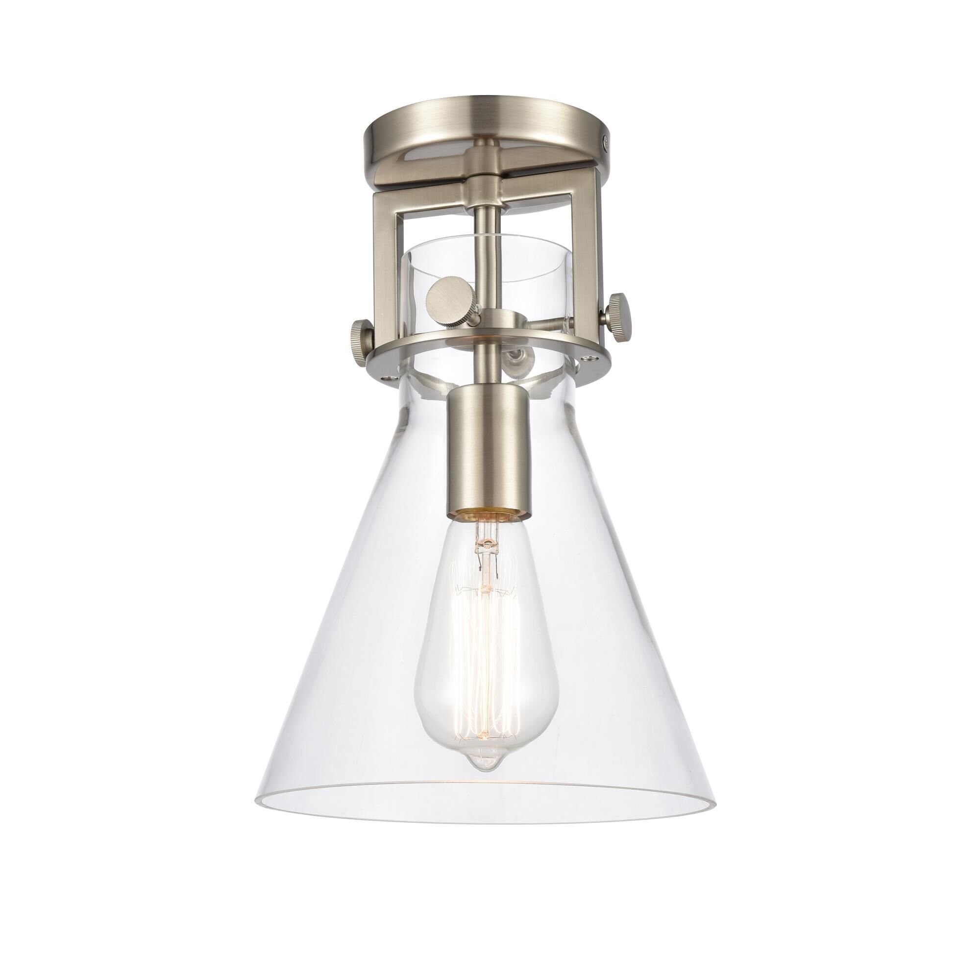 Shown in Satin Nickel finish and Clear glass