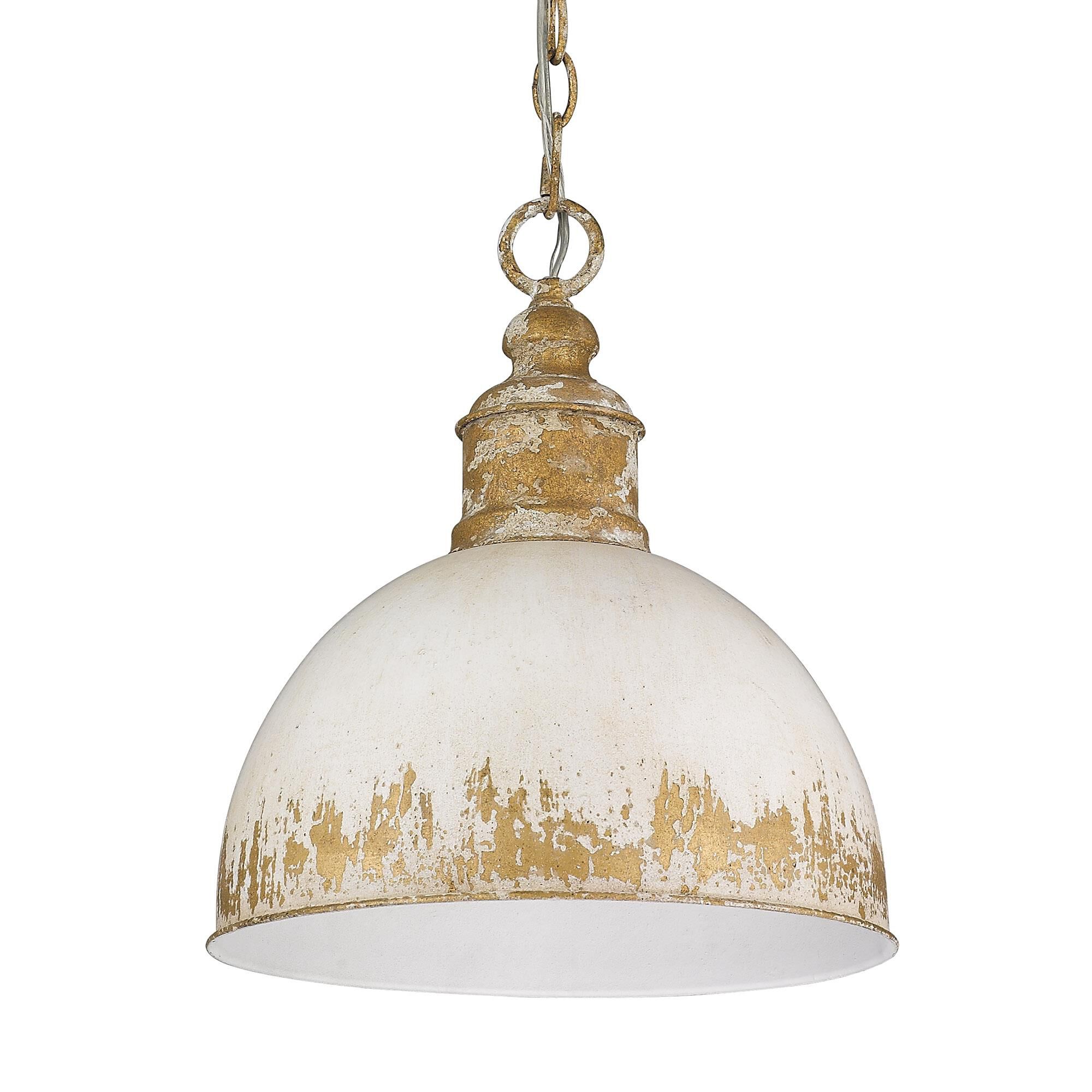 Shown in Vintage Gold finish and Antique Ivory shade