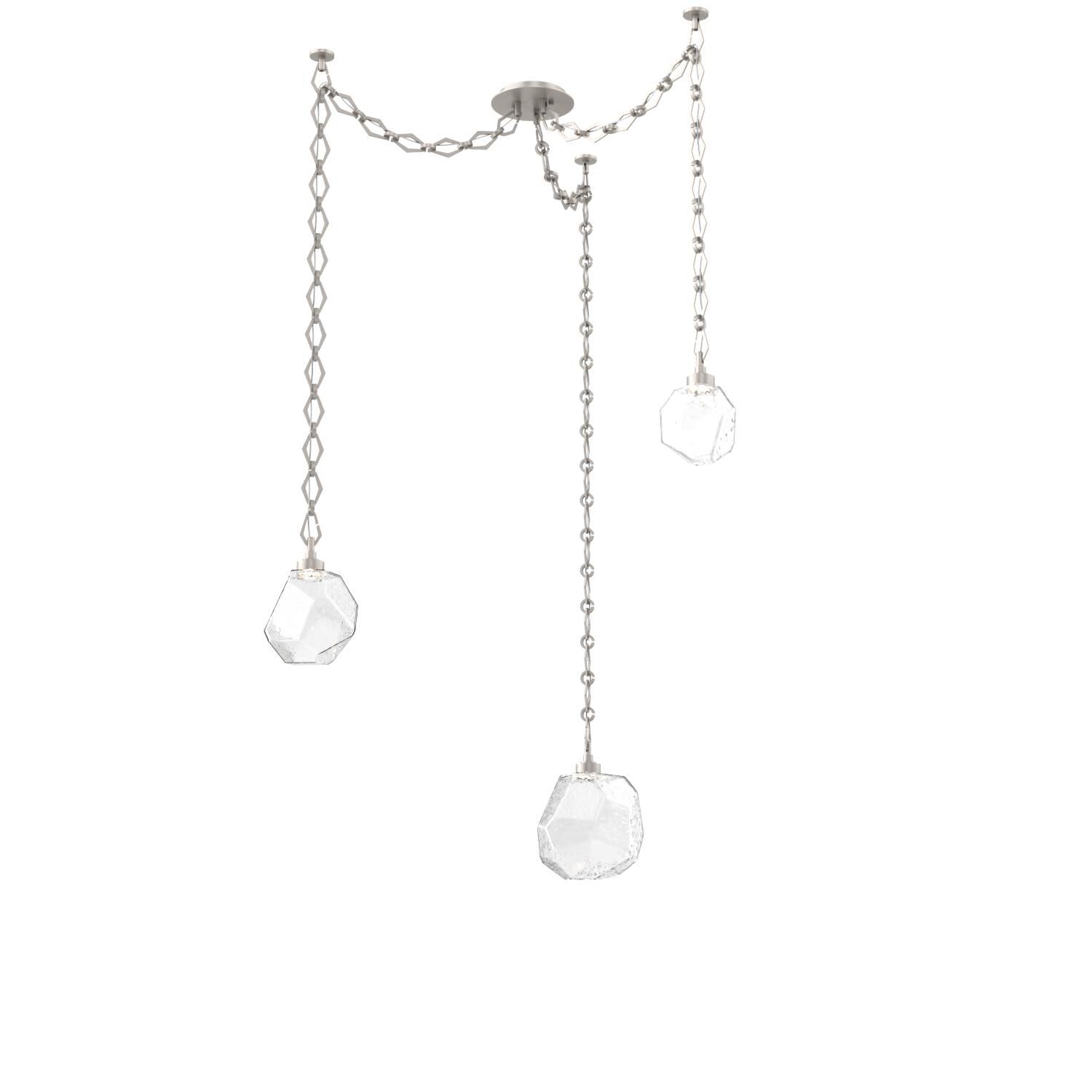 Shown in Beige Silver finish and Clear glass