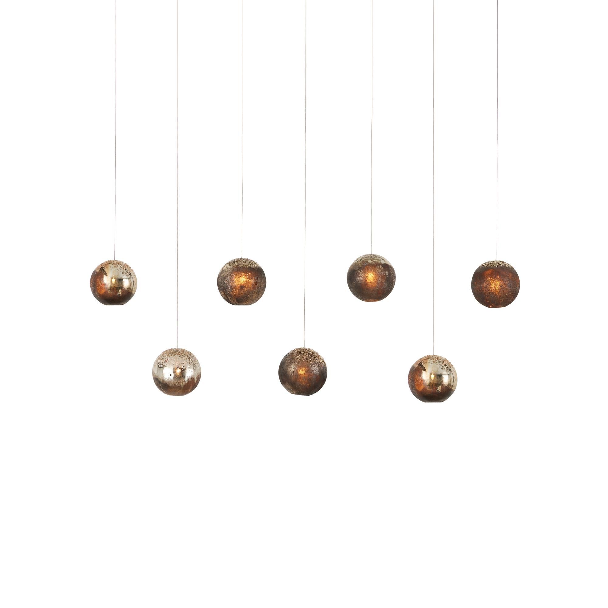 Shown in Antique Silver/Antique Gold/Matte Charcoal/Silver finish and Antique Gold/Black/Glass shade