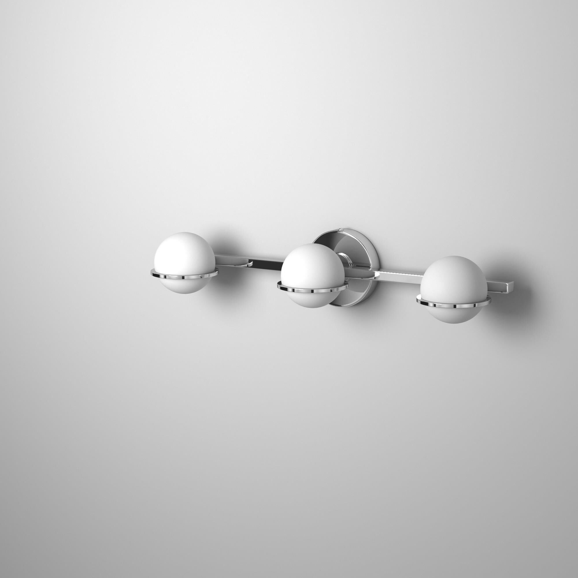 Shown in Polished Chrome finish and White glass