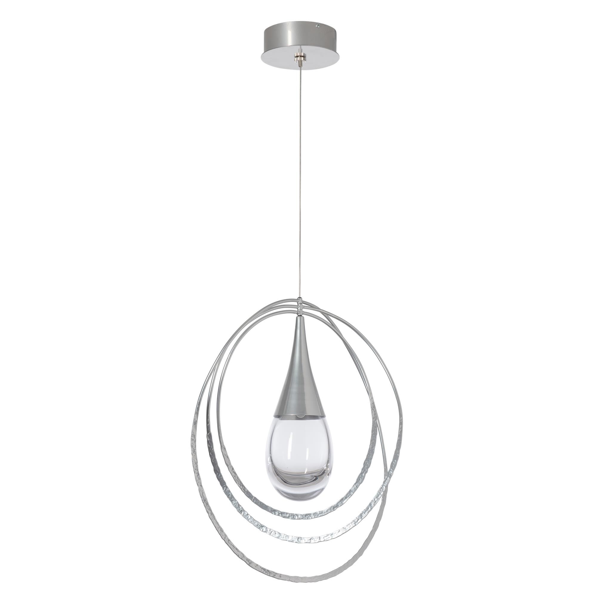 Shown in Sterling finish and Clear glass