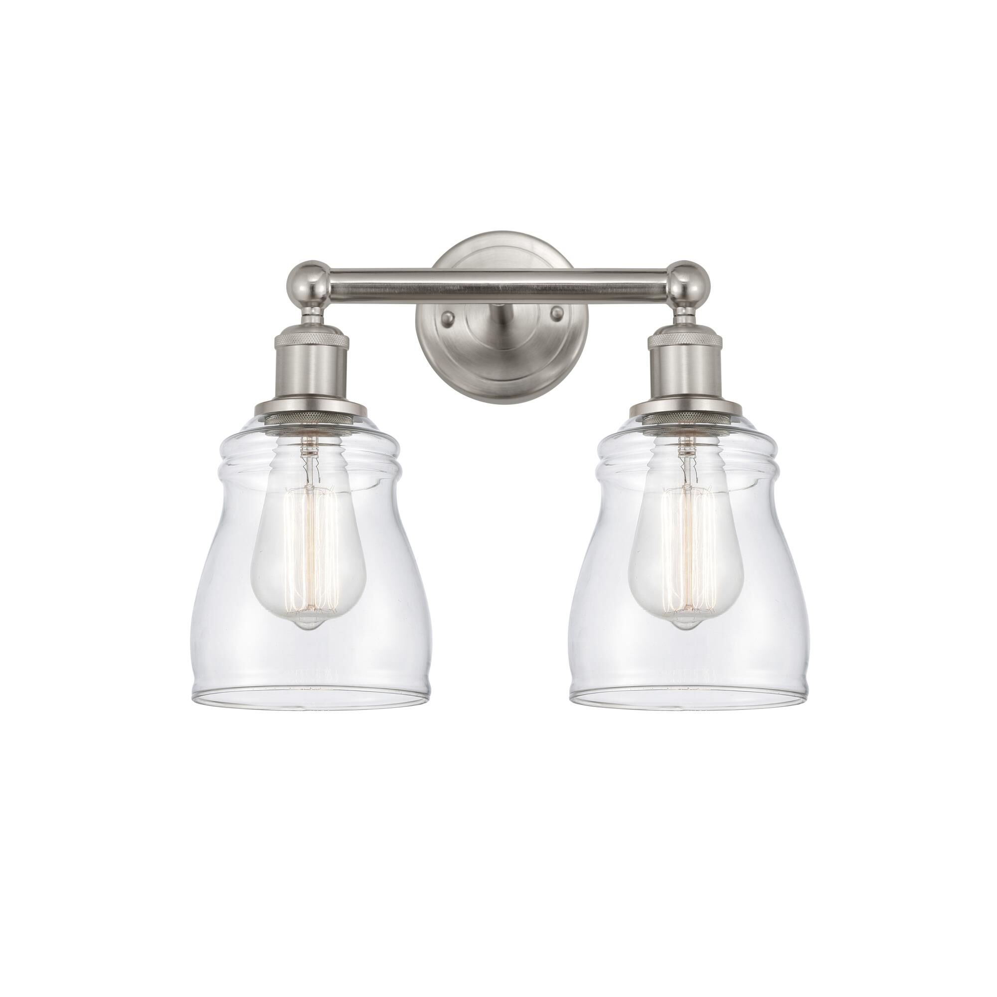 Shown in Brushed Satin Nickel, Clear finish and Clear glass and Clear Glass shade