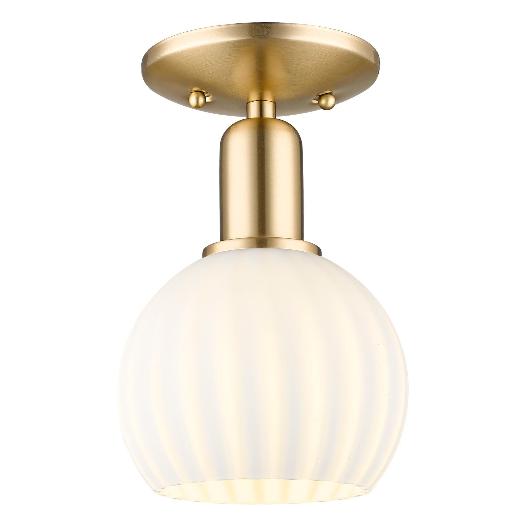 Shown in Champagne Bronze finish and White Venetian glass