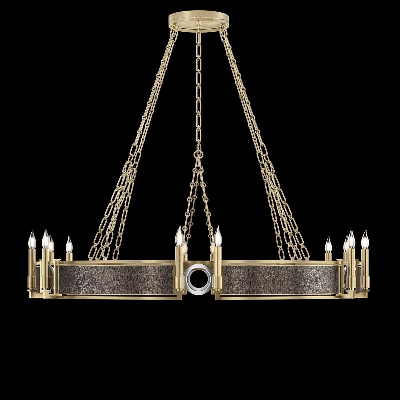 Shown in Soft Gold Leaf and Nickel  finish and Pebble accent