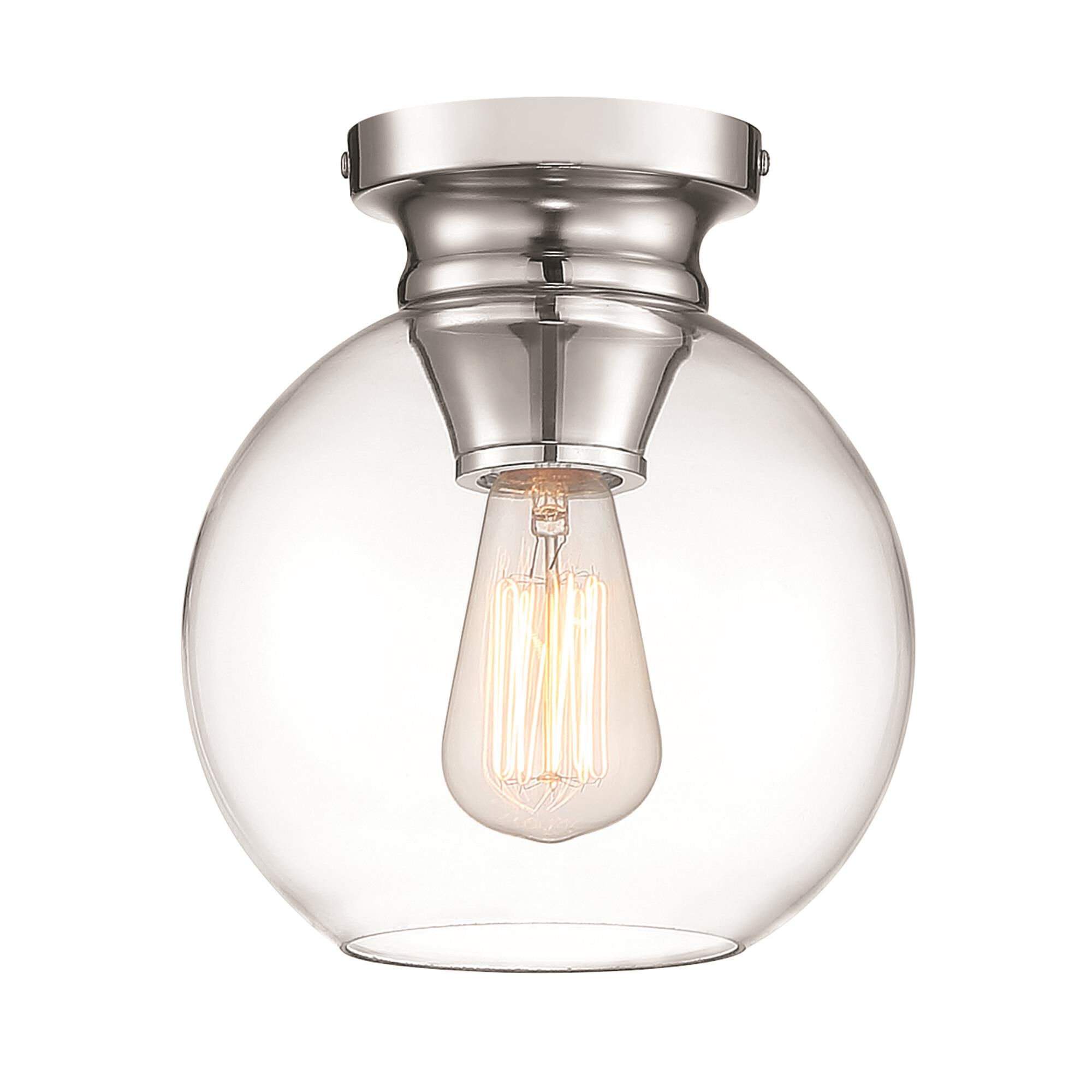 Shown in Chrome finish and Clear glass