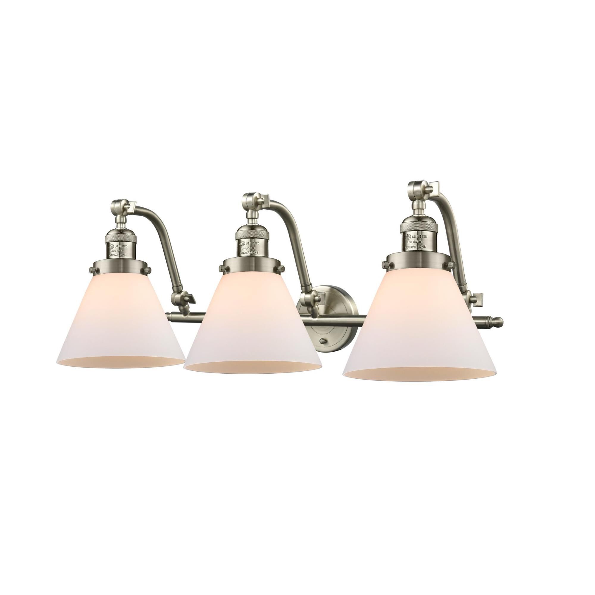 Bruno Marashlian Large Cone 28 Inch 3 Light Bath Vanity Light by Innovations Lighting