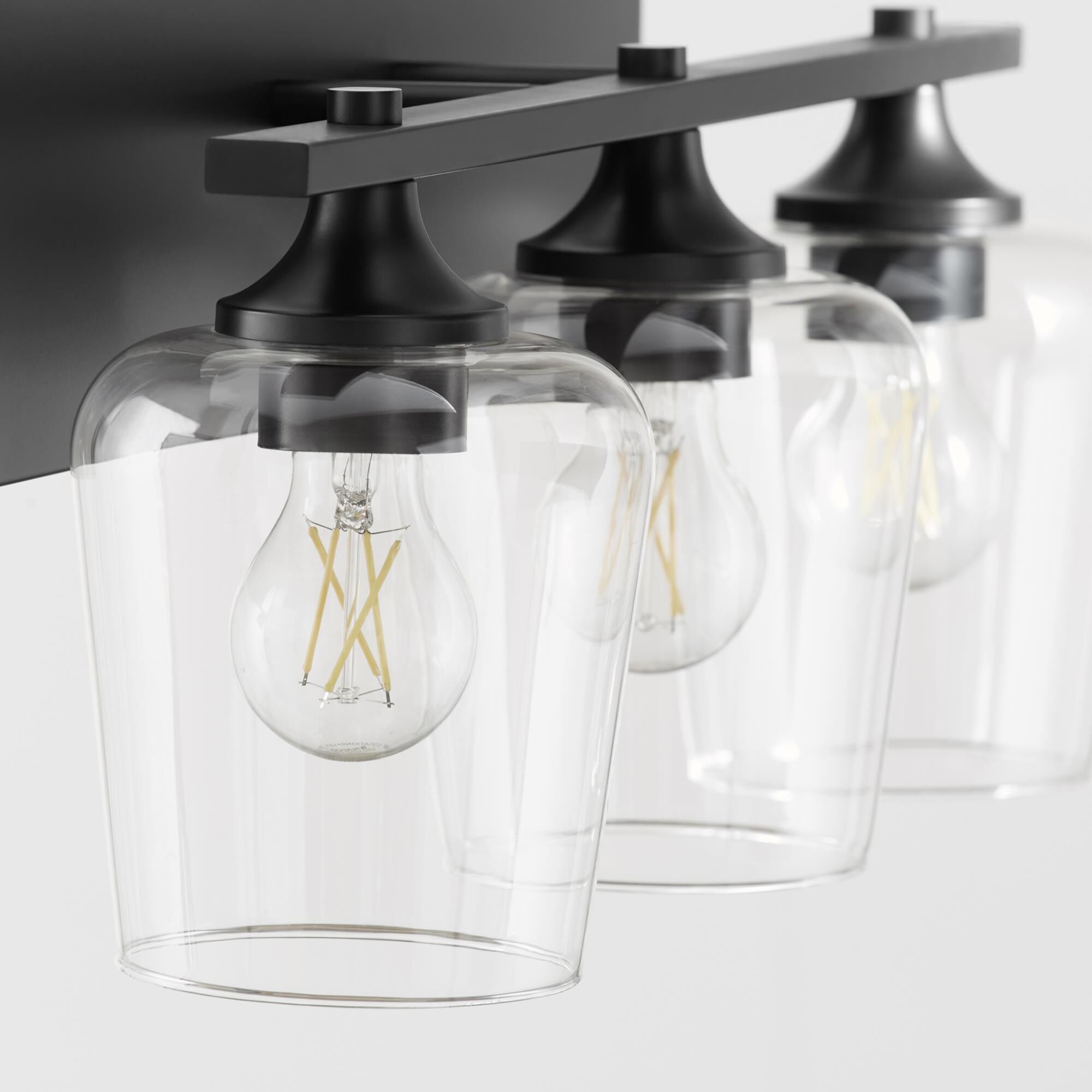 Shown in Matte Black finish and Clear glass