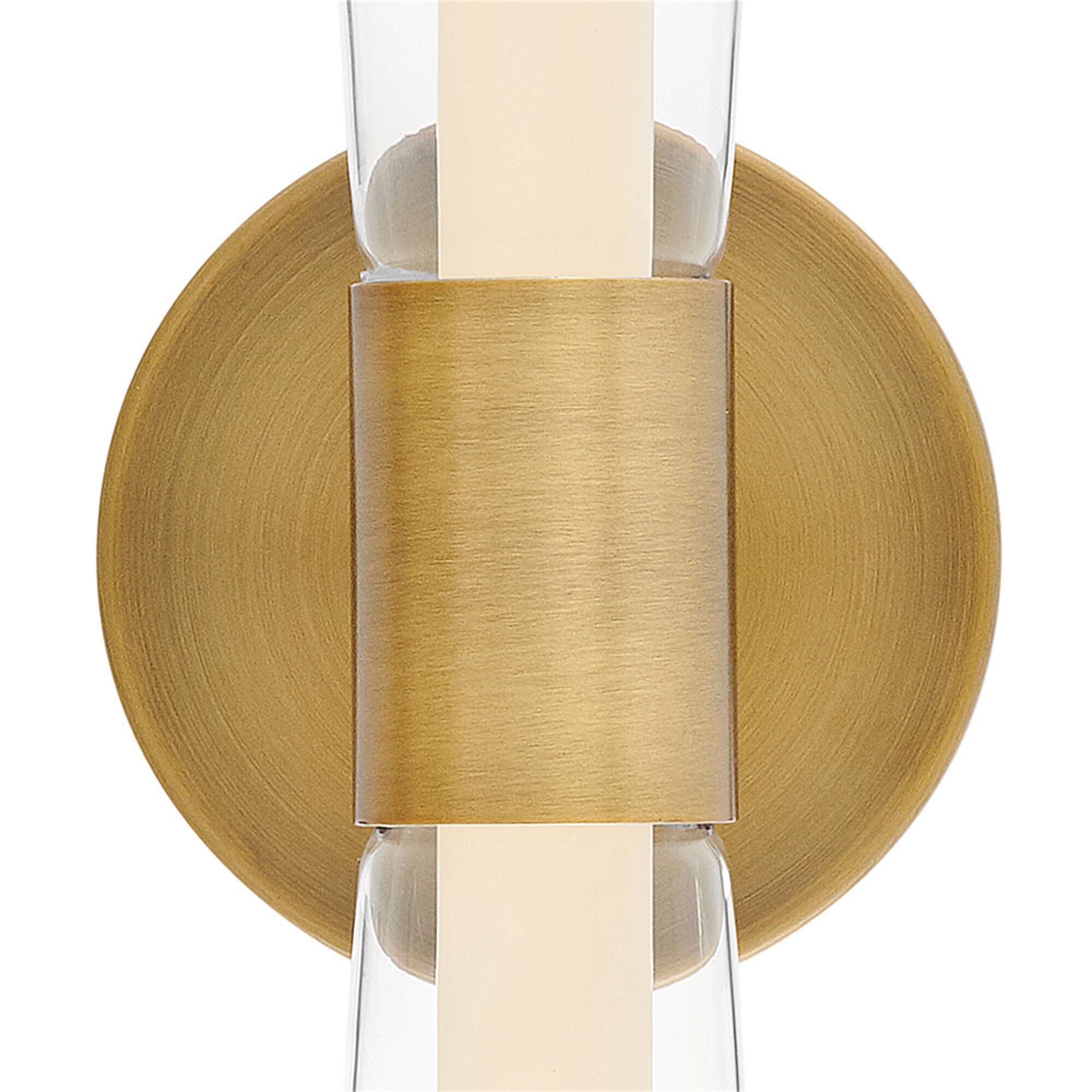 Shown in Lacquered Brass finish and Clear glass