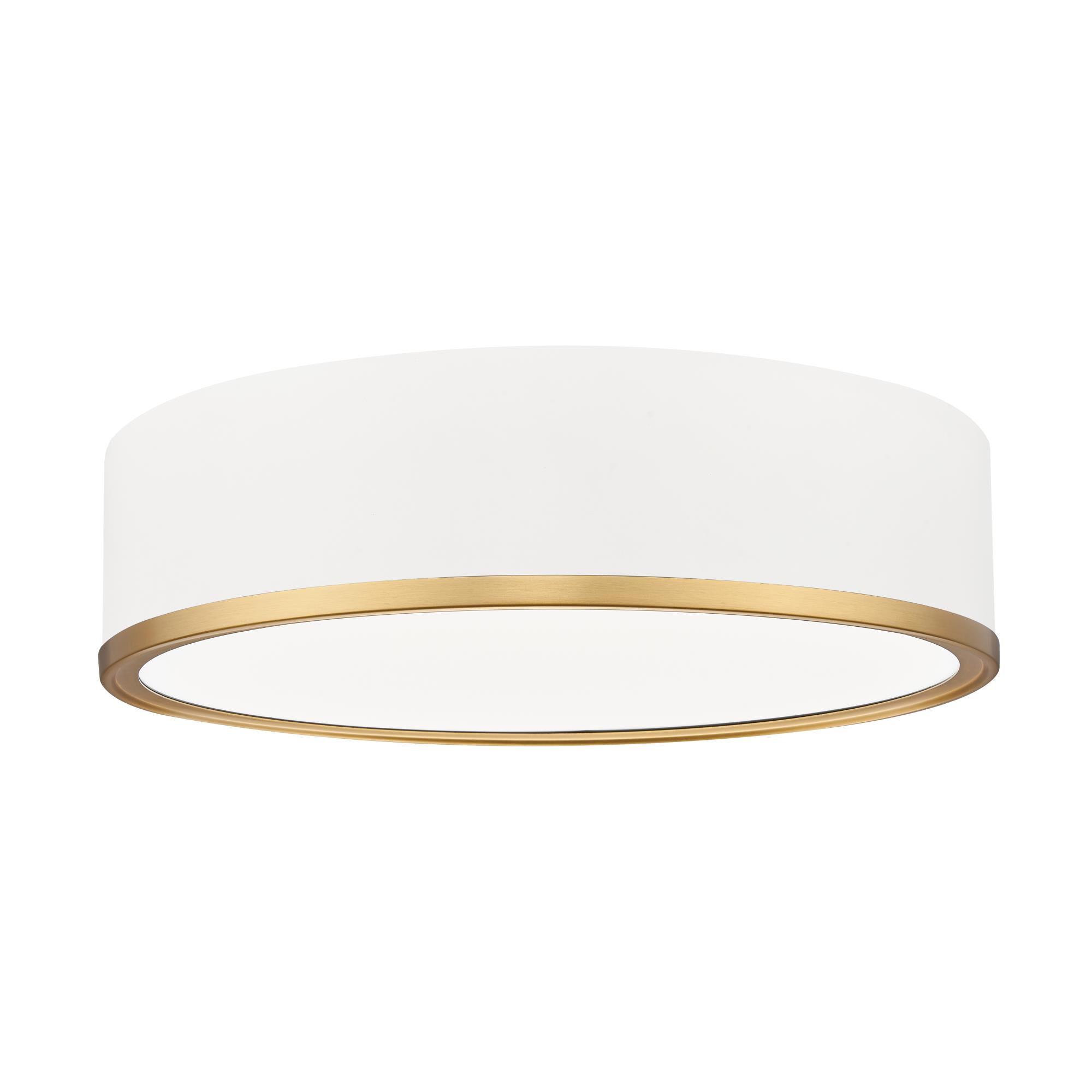 Shown in Matte White + Modern Gold finish and Frosted glass and Frosted shade