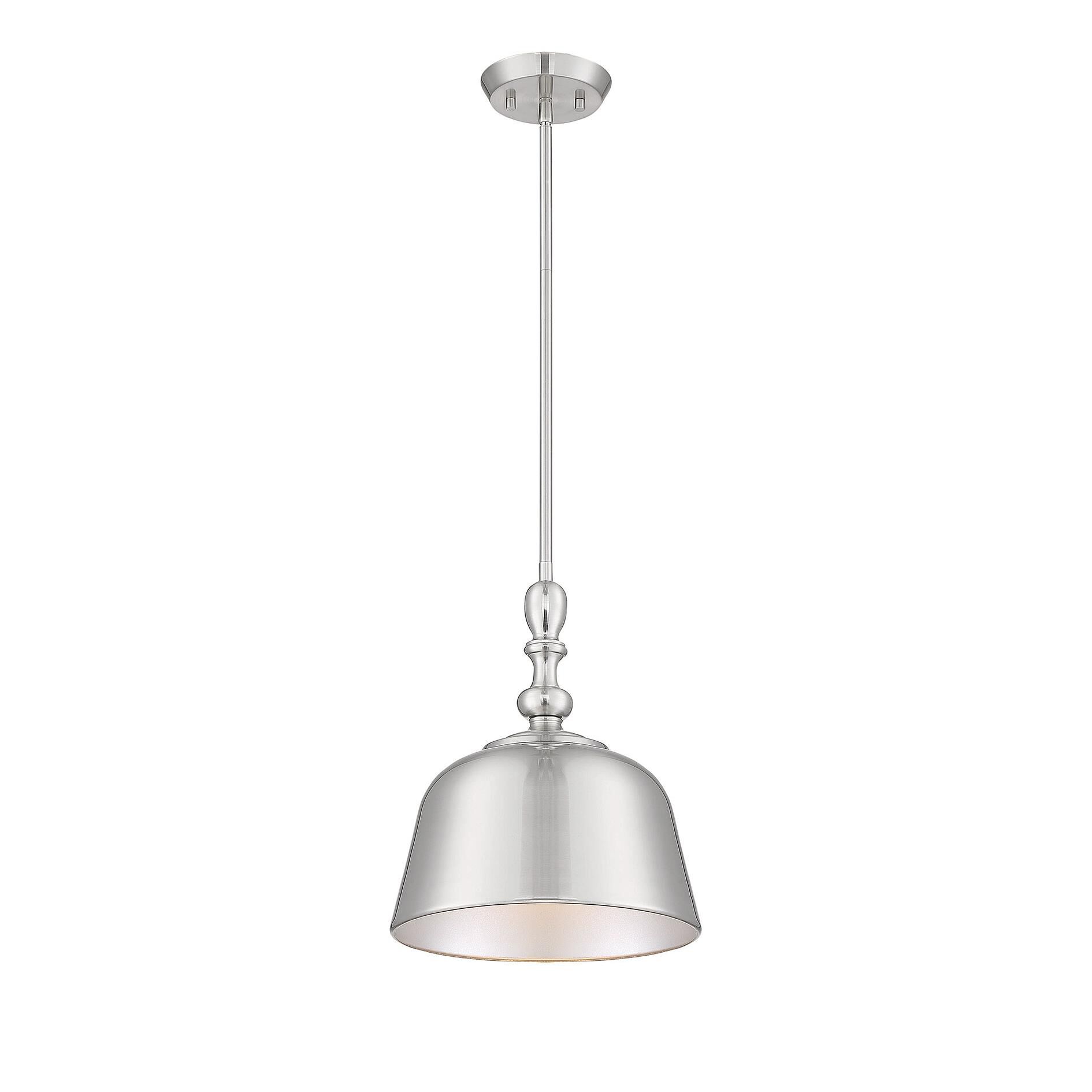 Shown in Satin Nickel finish and Satin Nickel shade