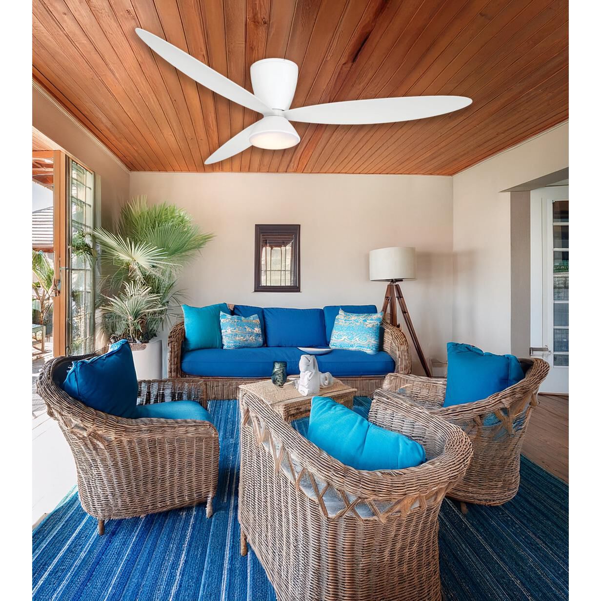 Hourglass 58 Inch Flush Mount Fan with Light Kit by Minka Aire