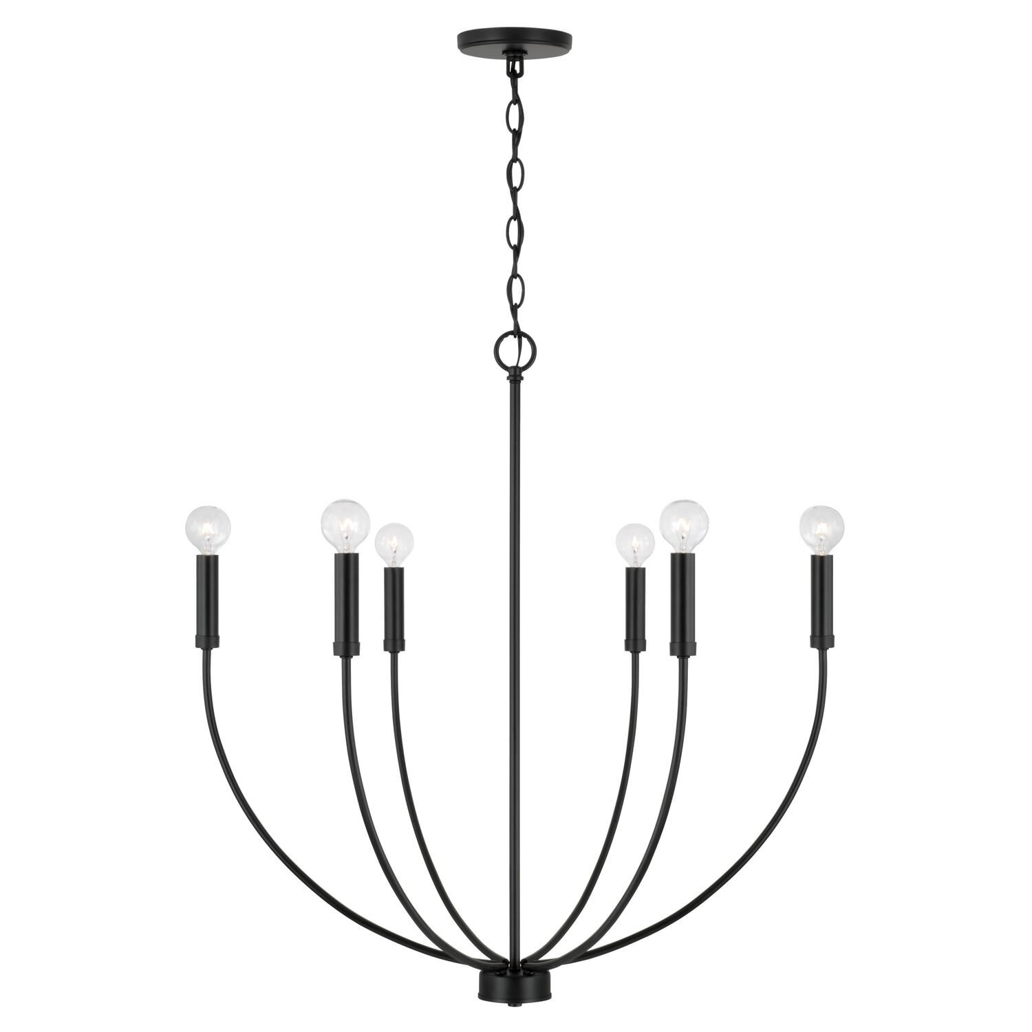 Ansley 30.25 Inch 6 Light Chandelier by Homeplace by Capital Lighting Fixture Company
