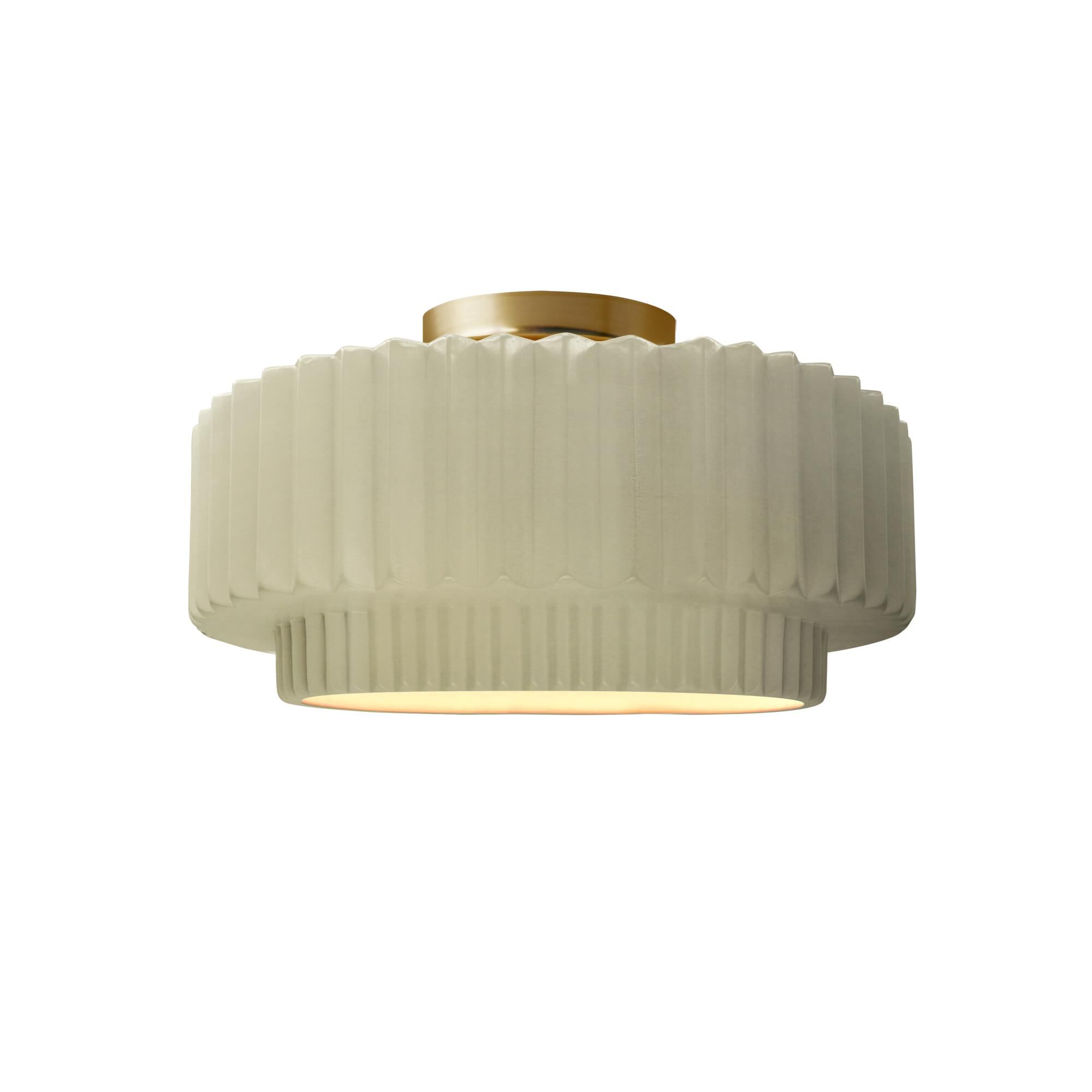 Pleated Tier 12 Inch Semi Flush Mount by Justice Design Group