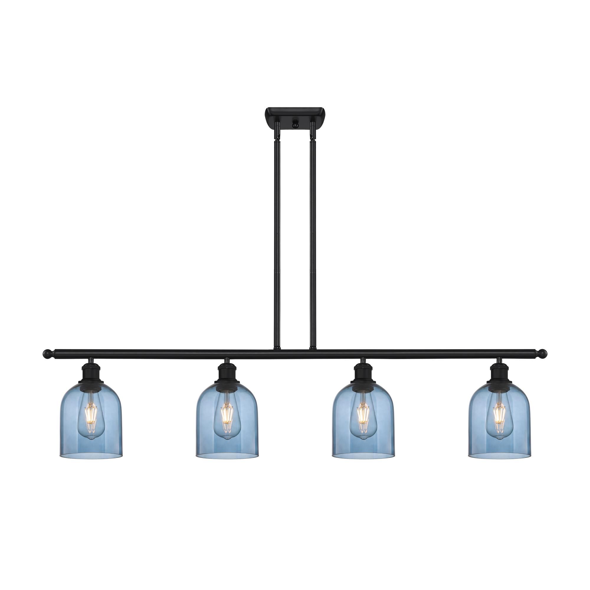 Shown in Matte Black finish and Princess Blue glass