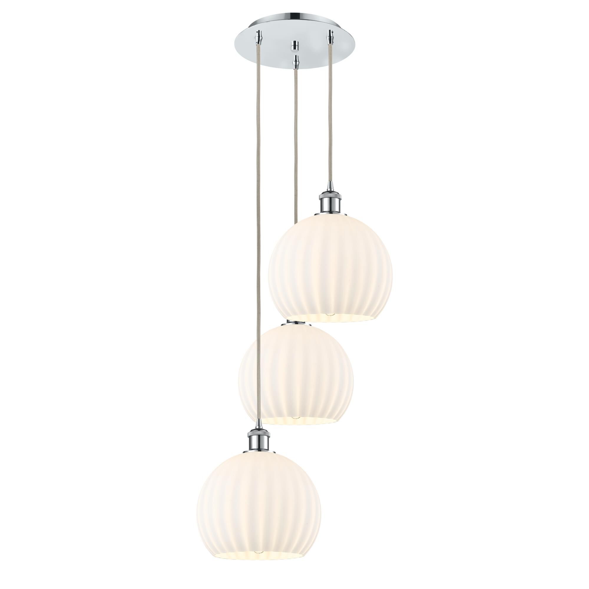 Bruno Marashlian White Venetian 17 Inch Multi Light Pendant by Innovations Lighting