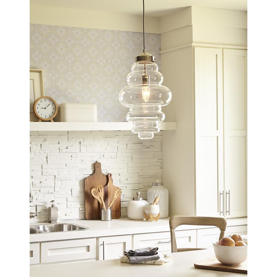 Shown in Polished Nickel finish and Clear glass