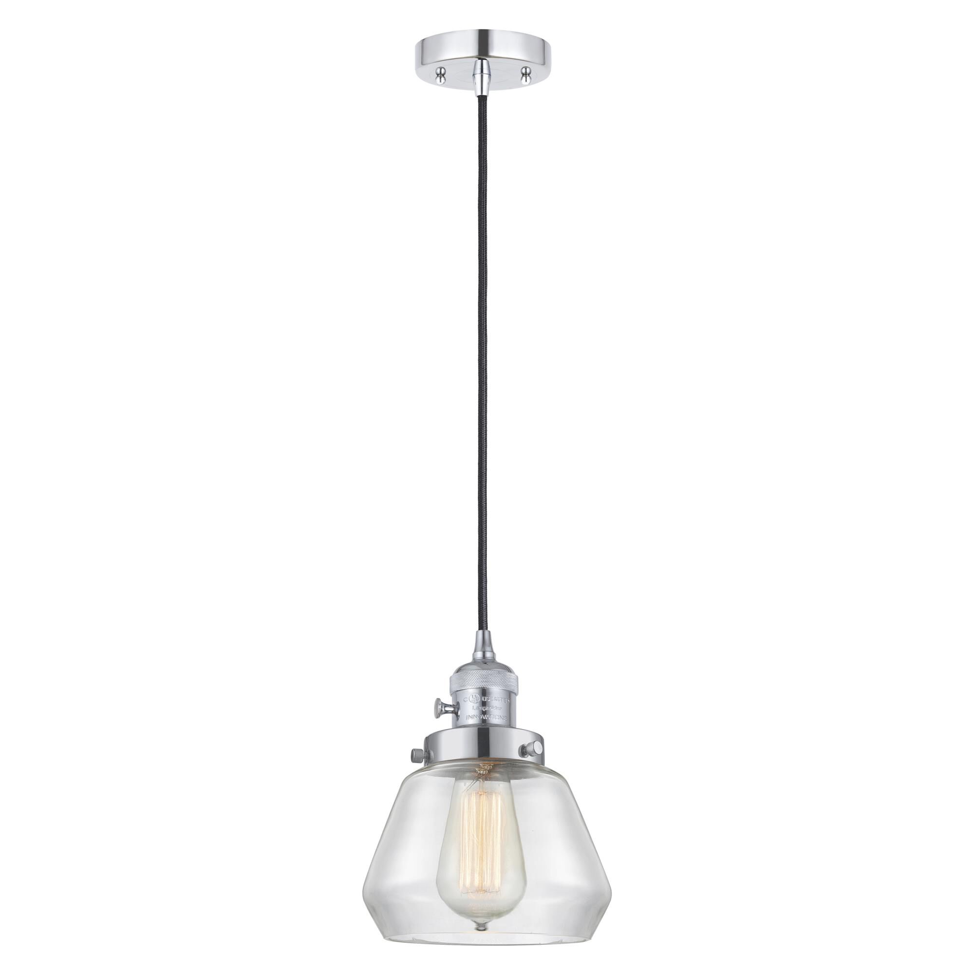 Shown in Polished Chrome finish and Clear glass