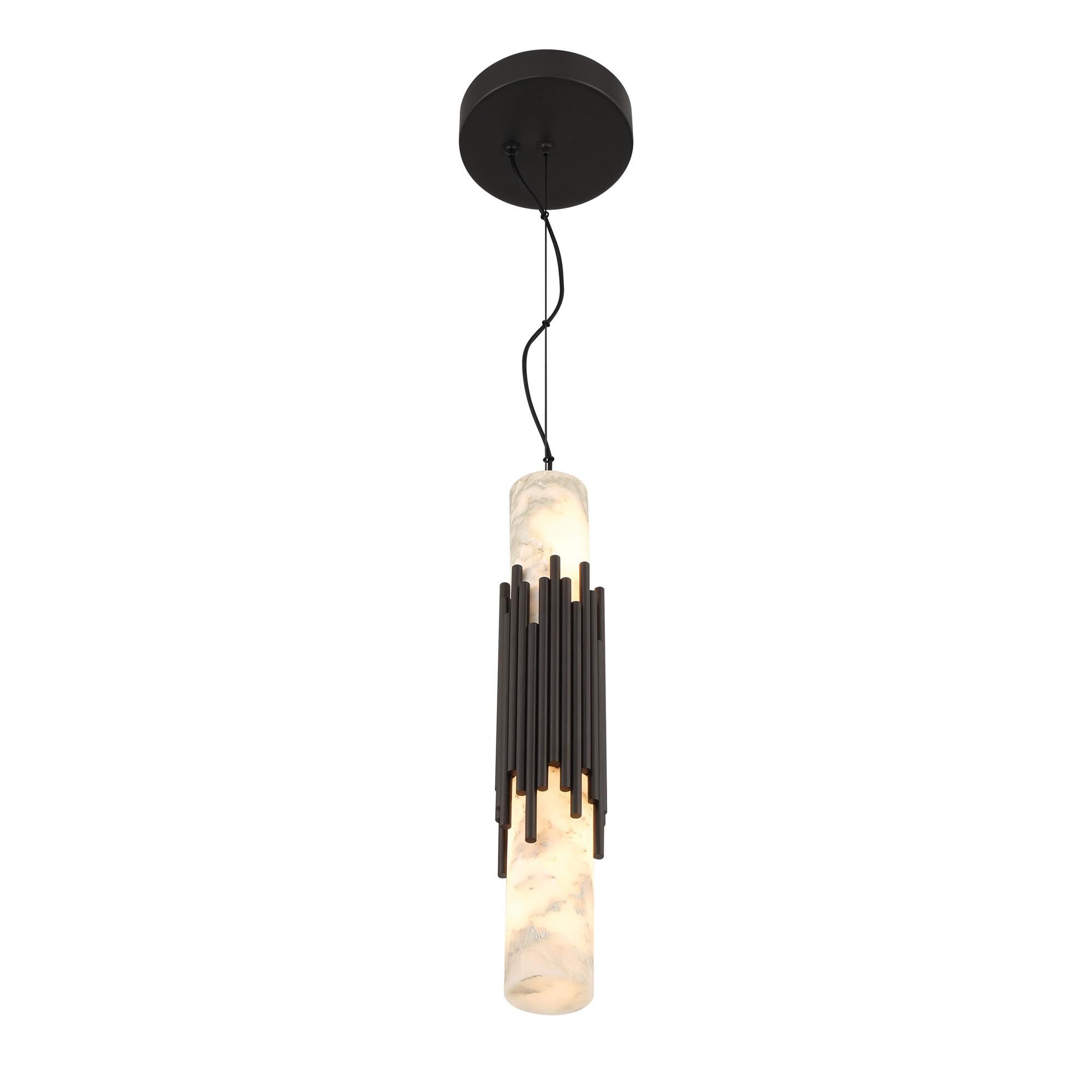 Shown in Urban Bronze finish and Alabaster glass