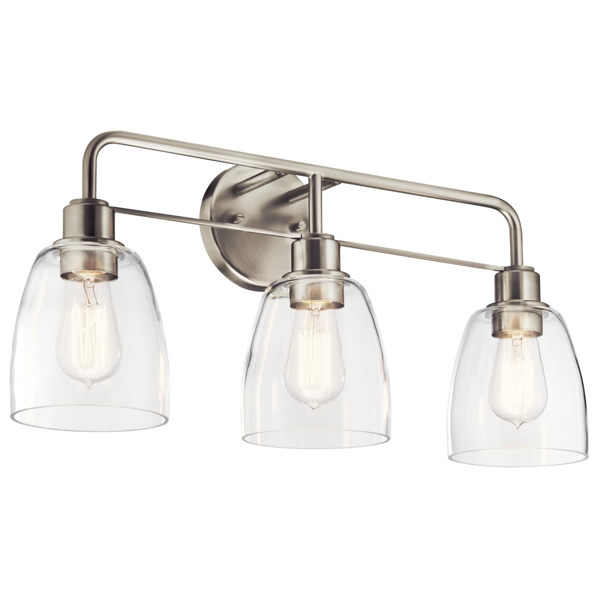 Shown in Nickel Textured finish and Clear glass