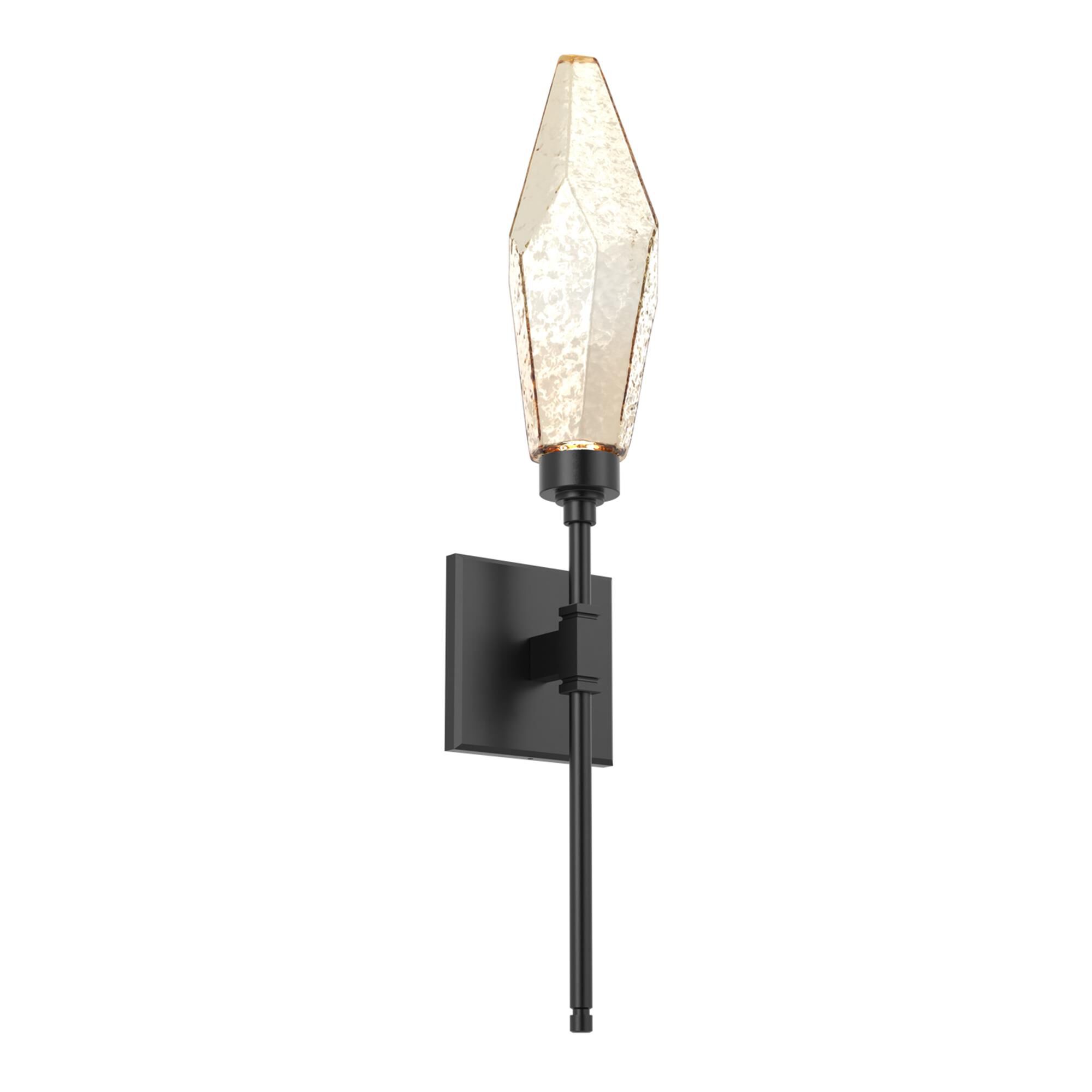 Shown in Matte Black finish and Chilled Amber glass