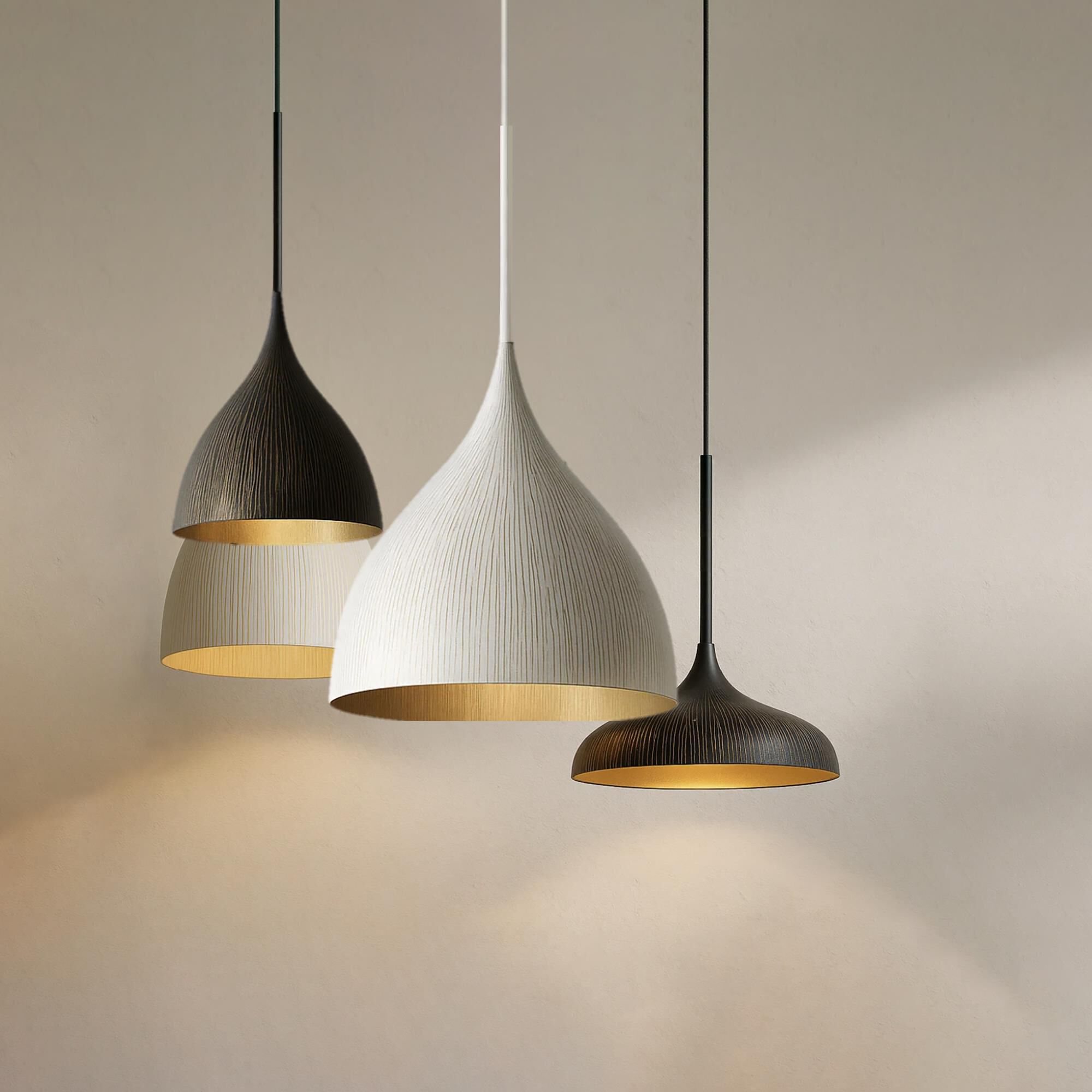 Shown in White and Gold finish