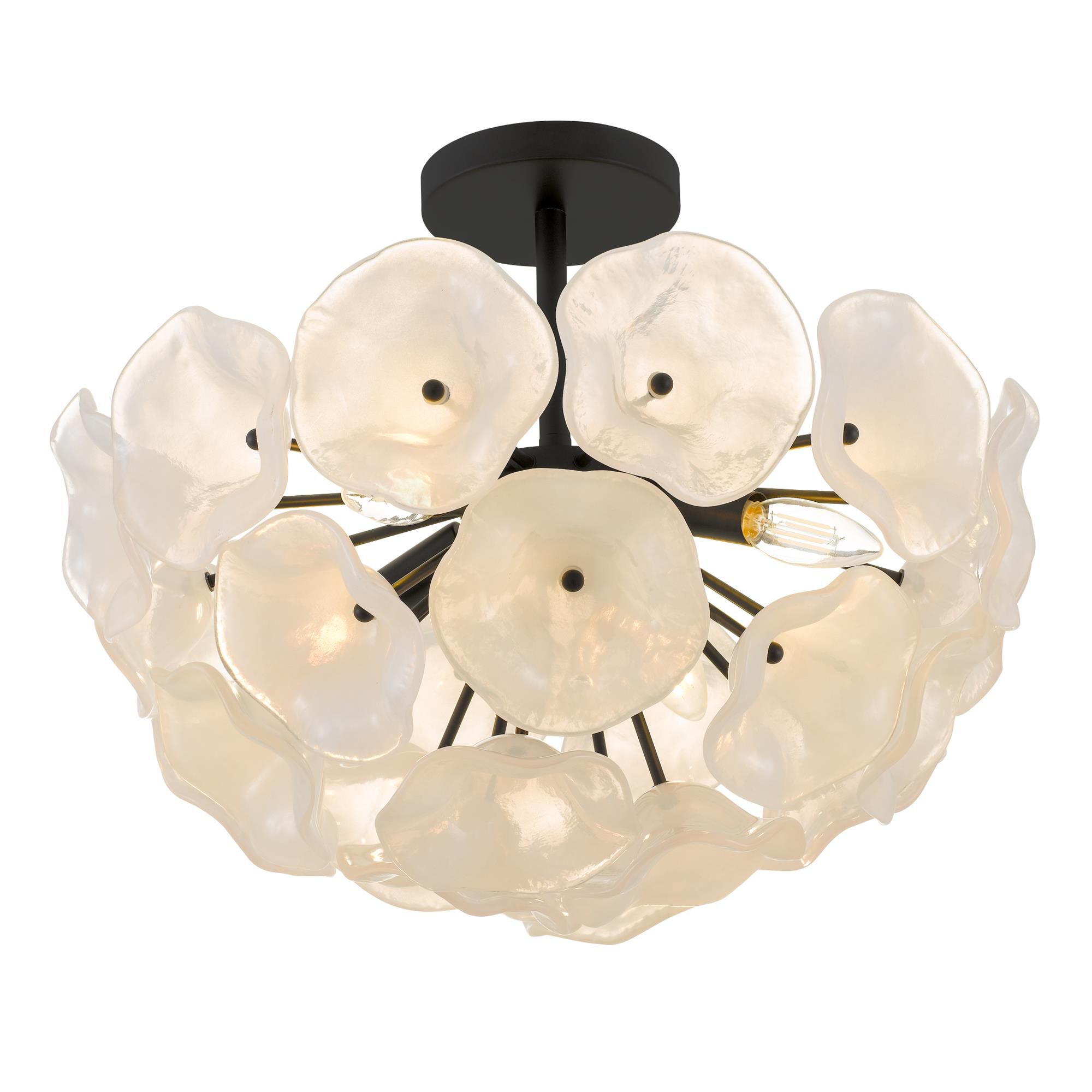 Shown in Matte Black finish and White Glass shade