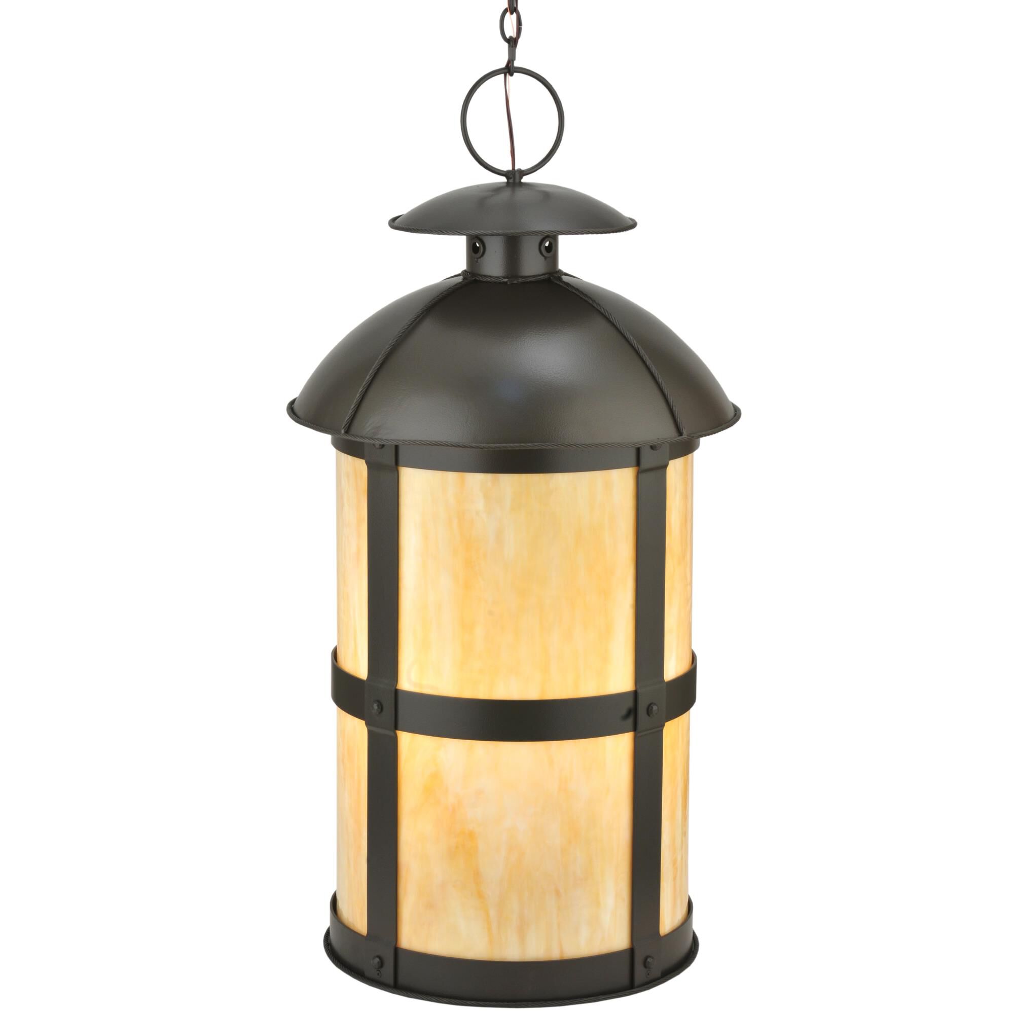 Shown in Timeless Bronze finish and Beige glass