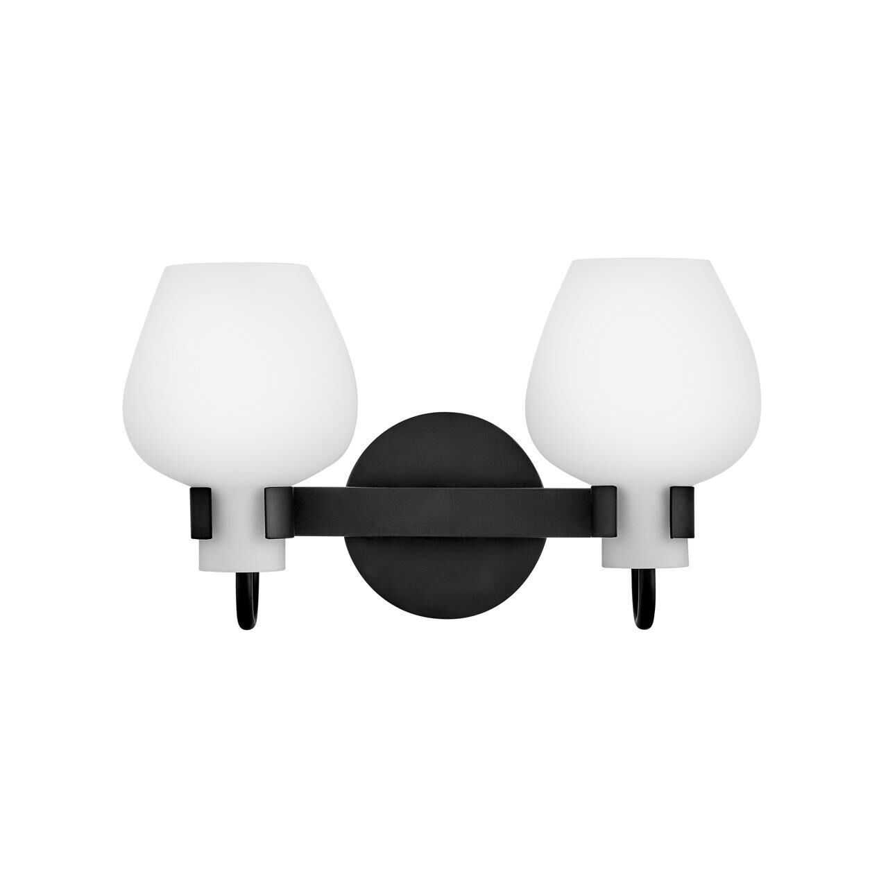 Shown in Black finish and Etched Opal glass