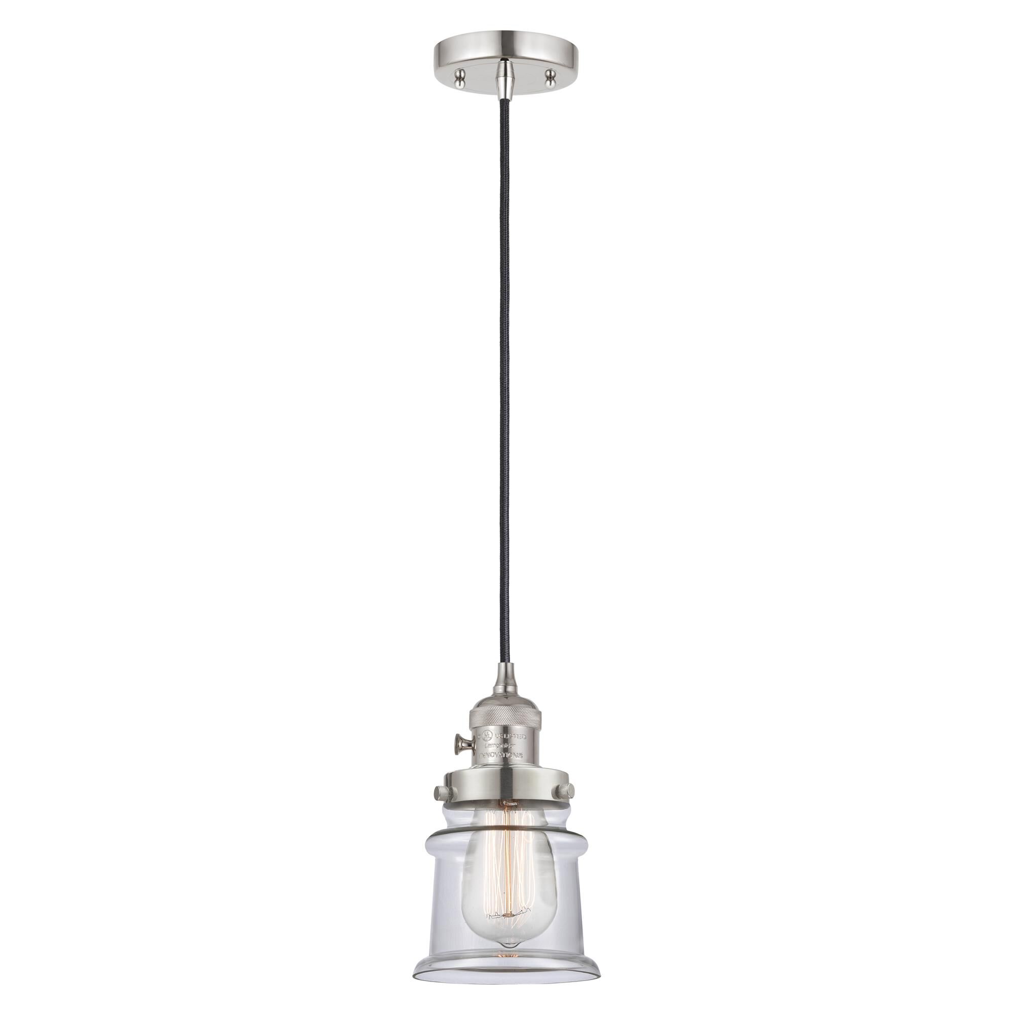Shown in Polished Nickel finish and Clear glass