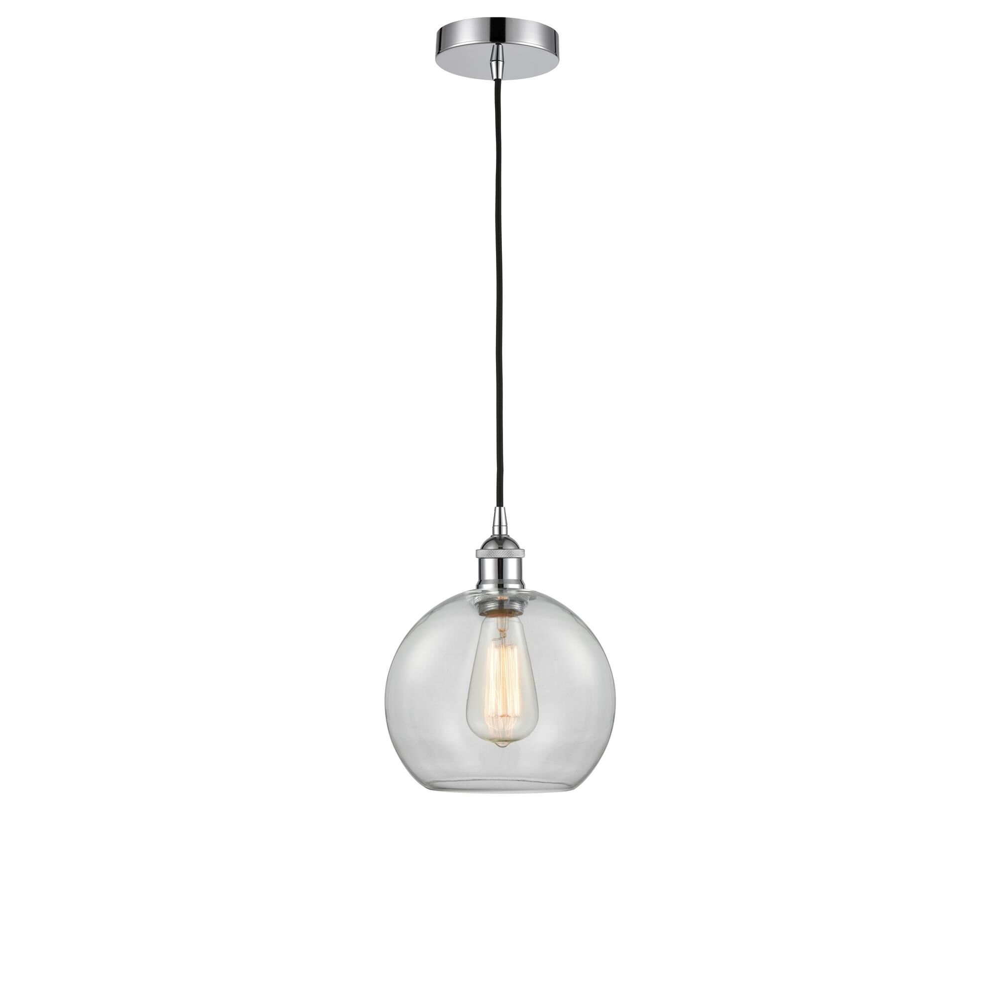 Shown in Polished Chrome finish and Clear Athens glass