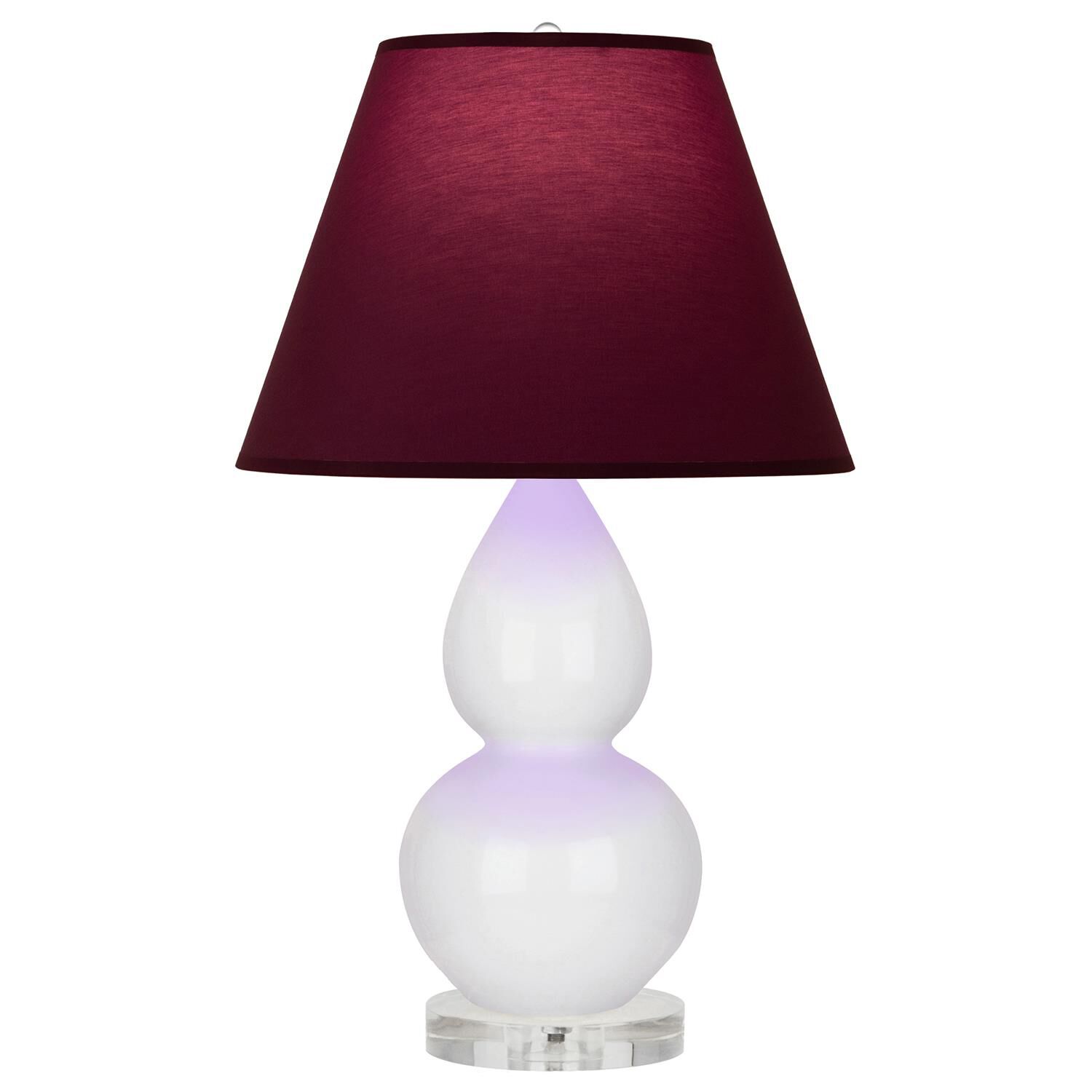 Shown in Daisy finish and Plum and Lavender shade and Lucite accent