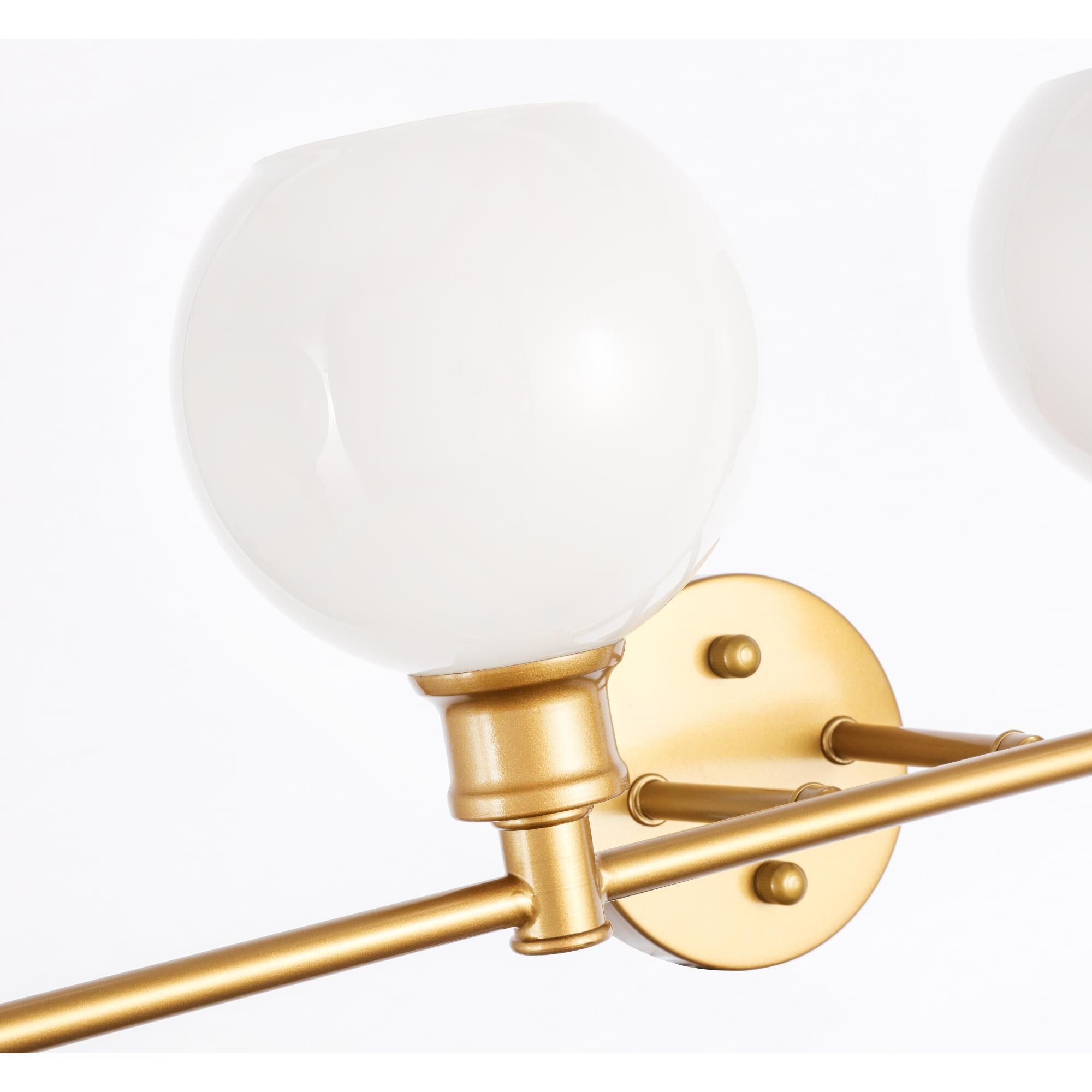 Shown in Brass finish and Frosted White  glass