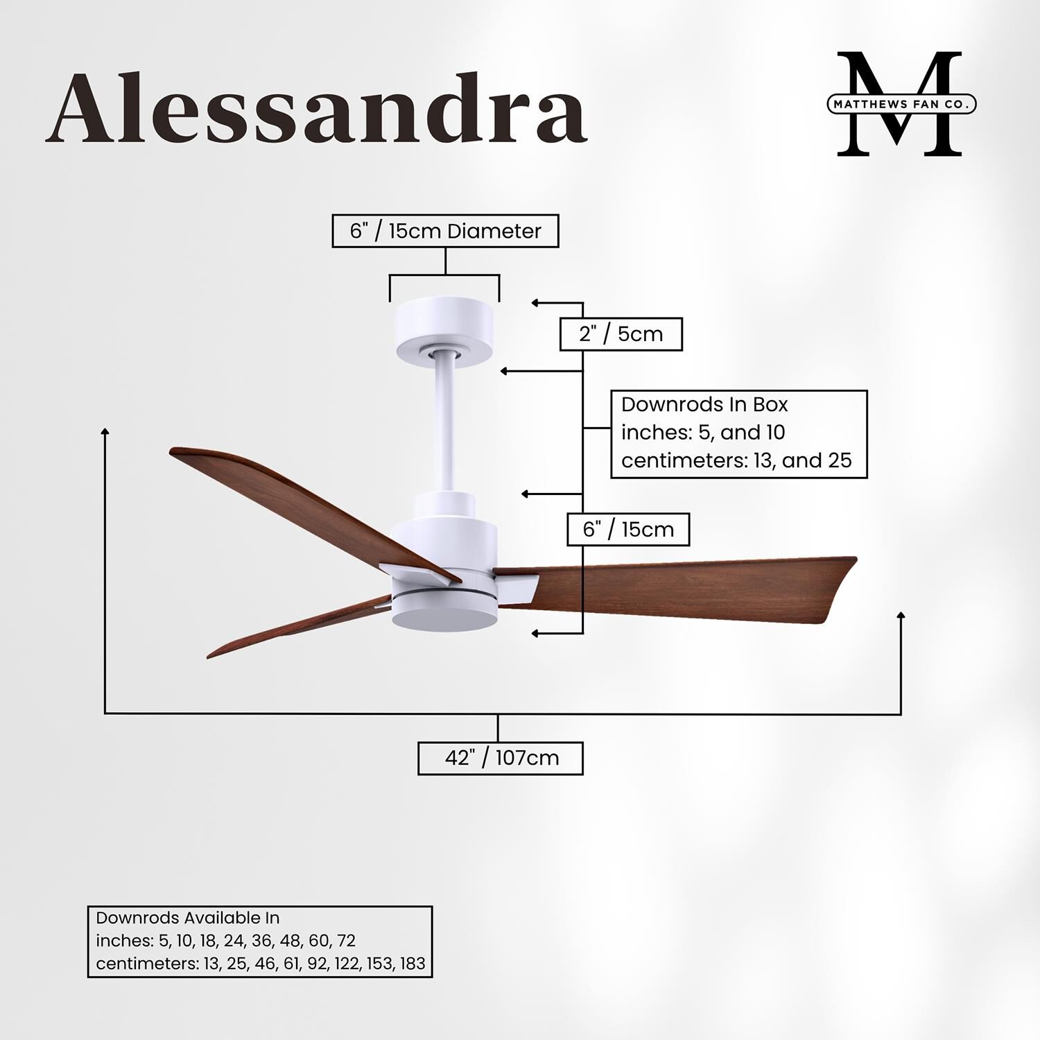 Alessandra 42 Inch Ceiling Fan by Matthews Fan Company