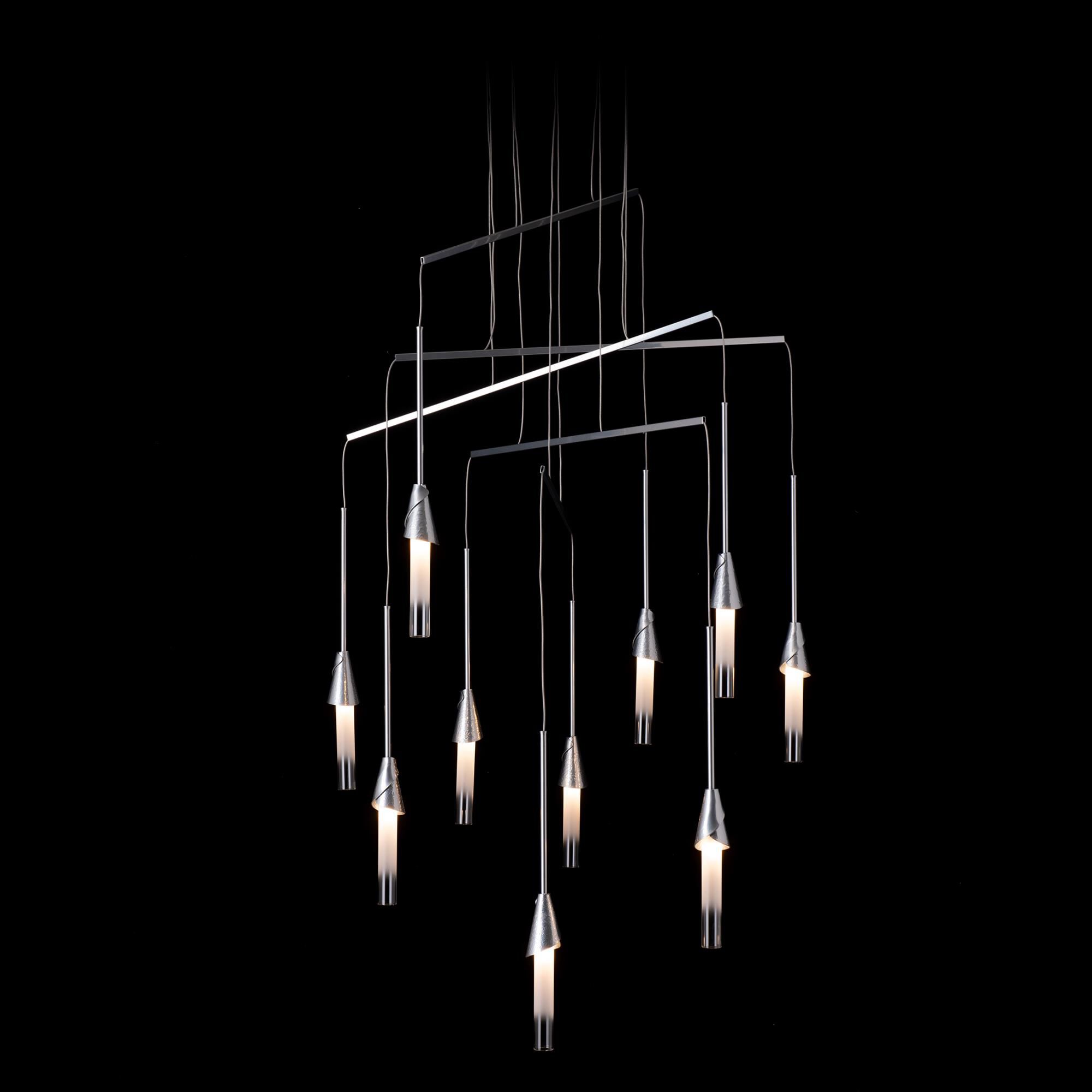 Shown in Sterling finish and Frosted glass