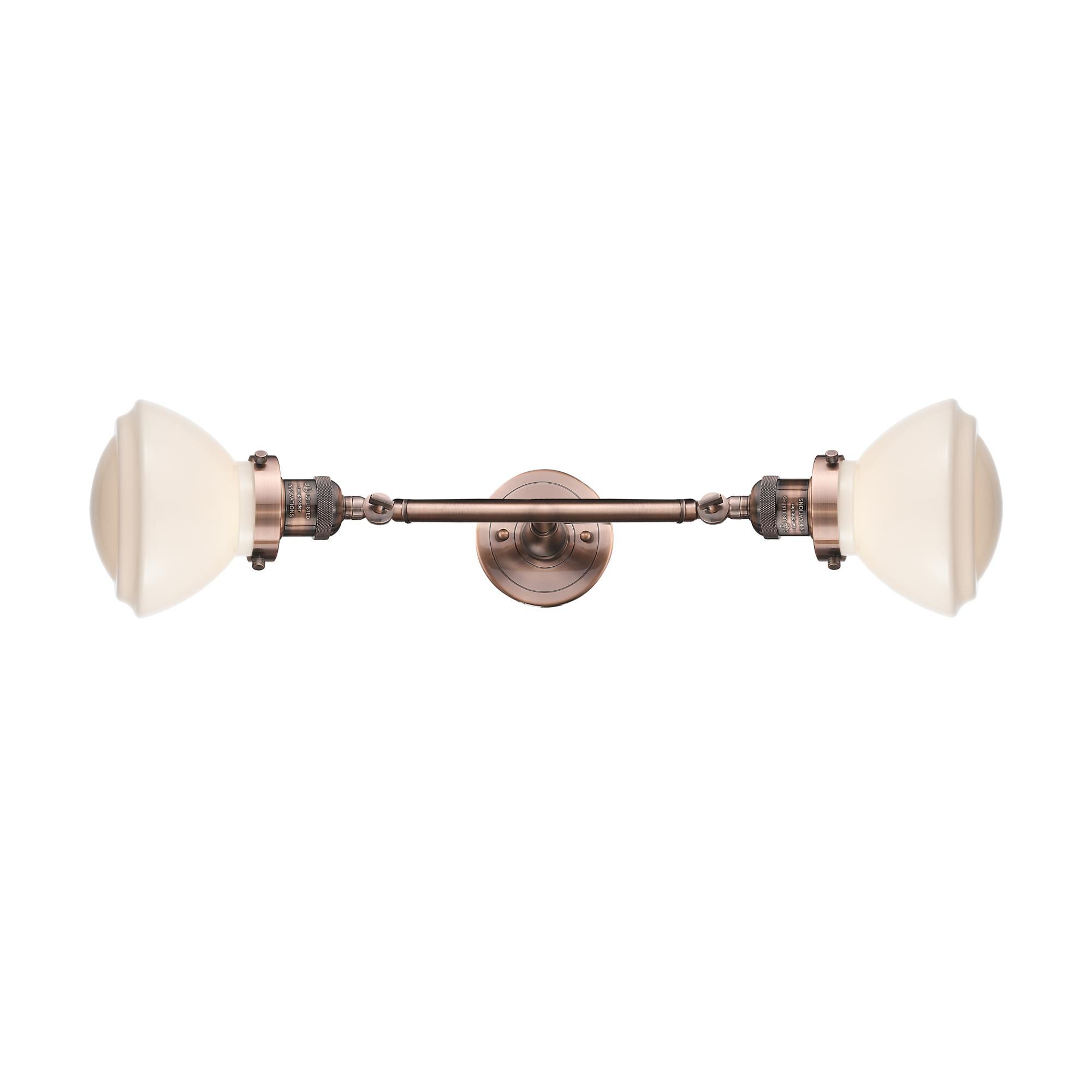 Shown in Antique Copper finish and Bell glass and Glass shade