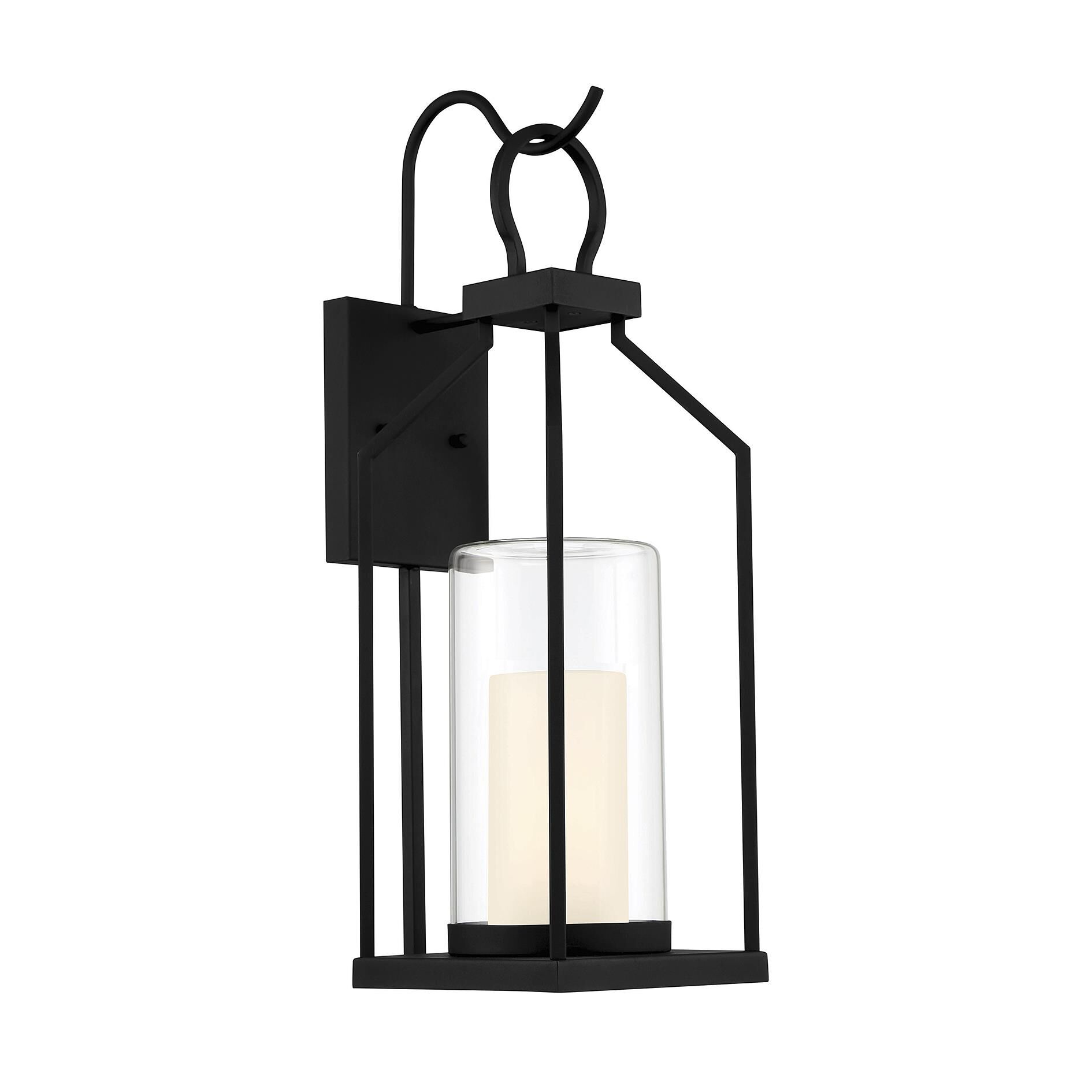 Shown in Matte Black finish and Clear Outer , White Opal Chimney glass and Glass shade