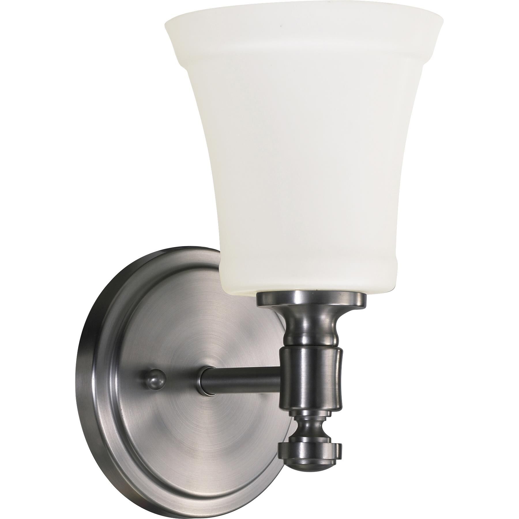 Shown in Satin Nickel finish and Satin Opal shade
